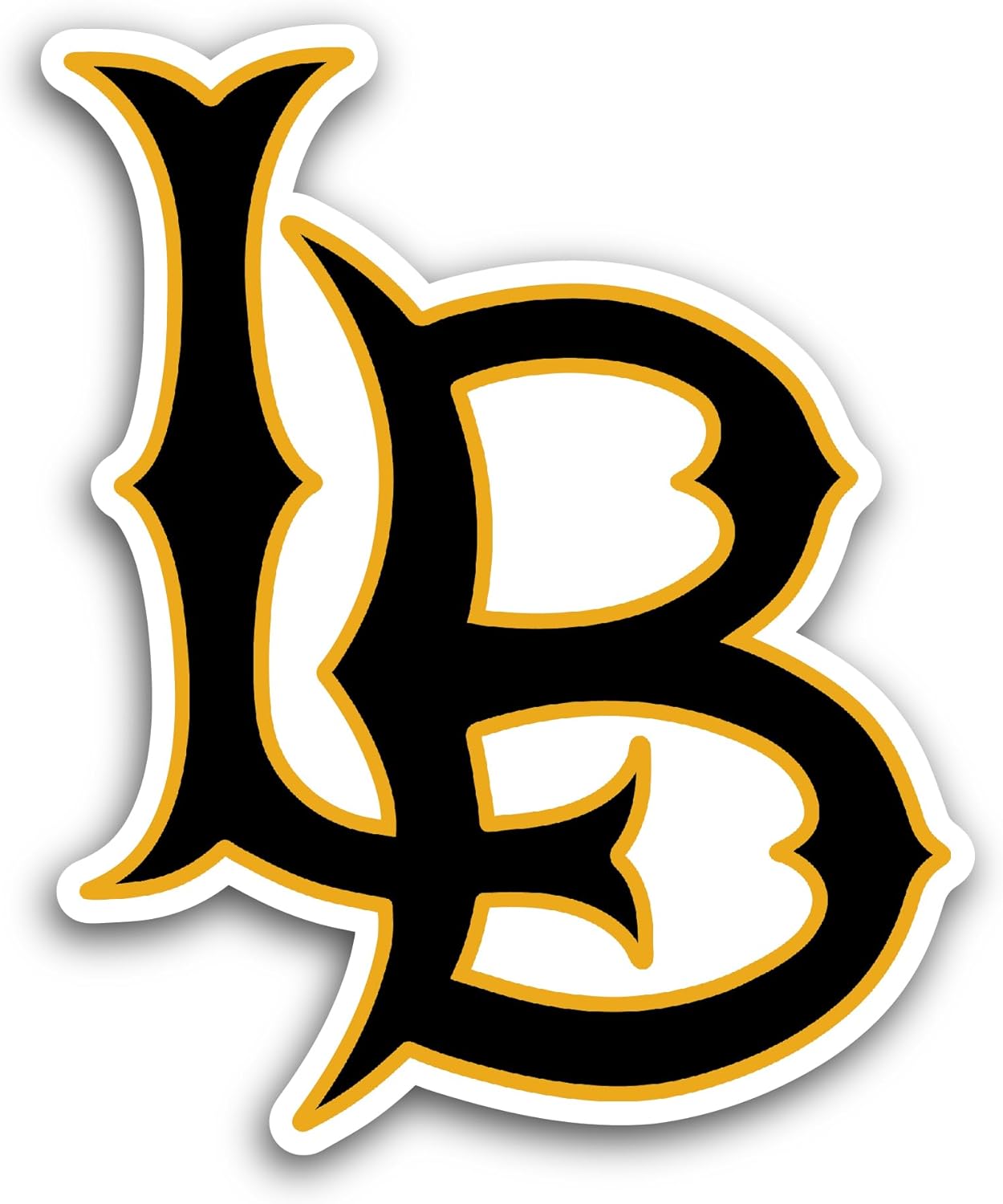 2 (Pieces) 3" and 5" L0ng Beach State Logo Sticker, Waterproof Vinyl Decals for Many Purpose Like Cars, Trucks, Laptops, Phones, Windows and More
