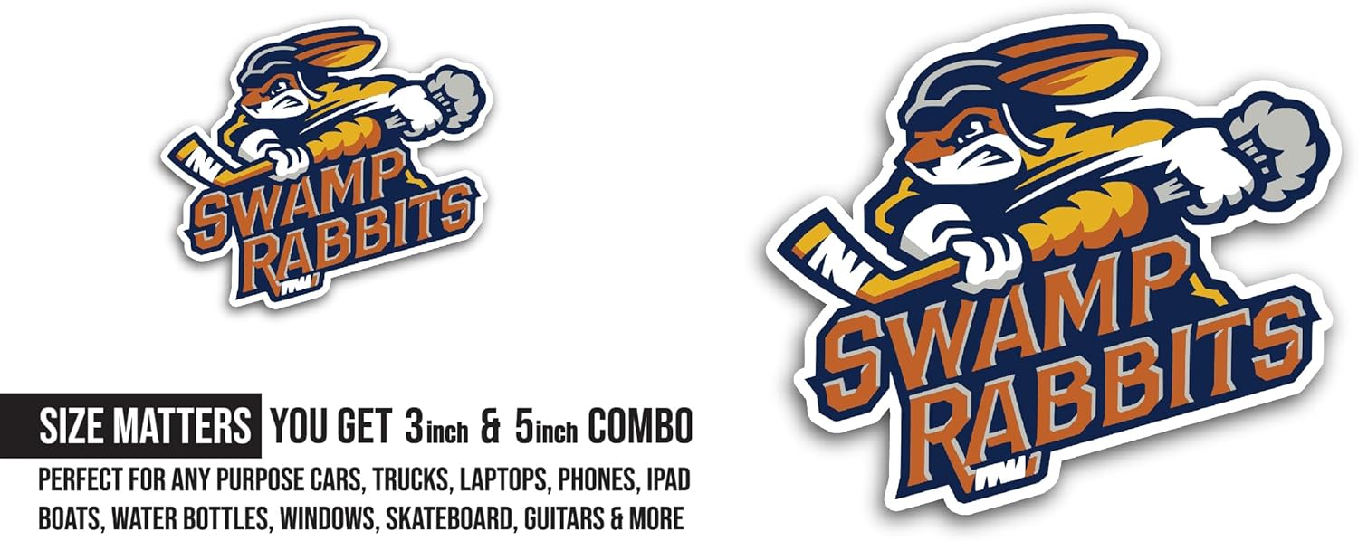 2 (Pieces) 3" and 5" Swamp R@bbits Sticker, Waterproof Vinyl Decals for Many Purpose Like Cars, Trucks, Laptops, Phones, Windows and More