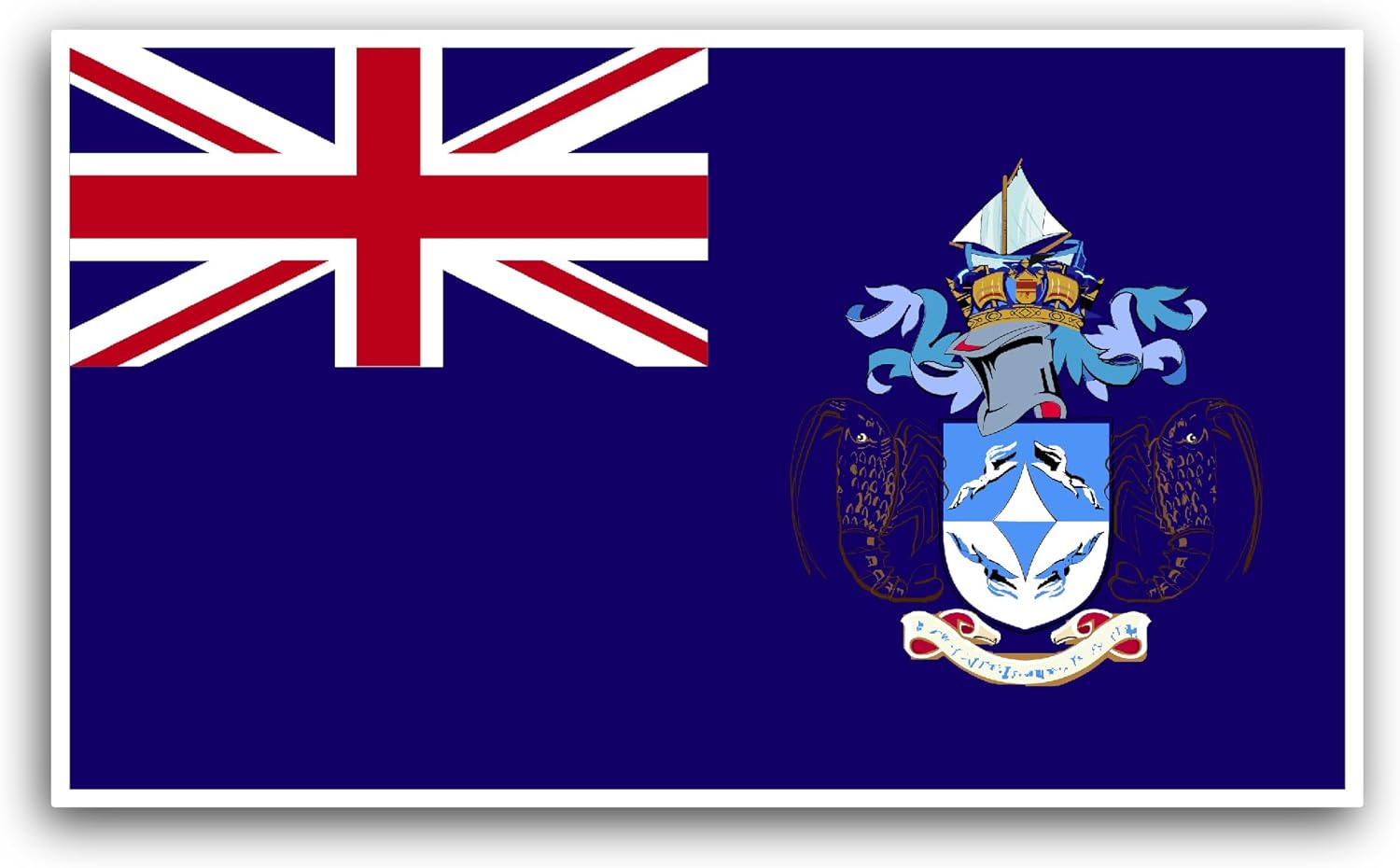 2 (Pieces) 3" and 5" Tristan Da Cunha Flag Sticker, Waterproof Vinyl Decals for Many Purpose Like Cars, Trucks, Laptops, Phones, Windows and More