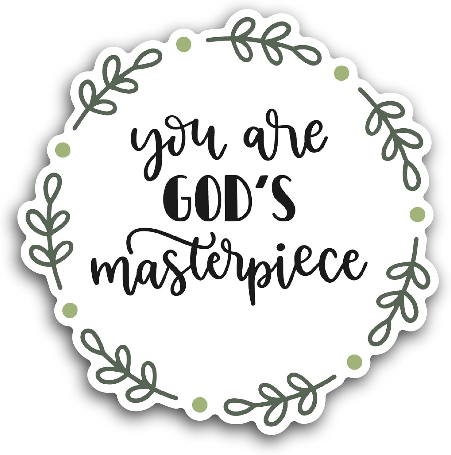 2 (Pieces) 3" and 5" You are Gods Masterpiece Sticker, Waterproof Vinyl Decals for Many Purpose Like Cars, Trucks, Laptops, Phones, Windows and More