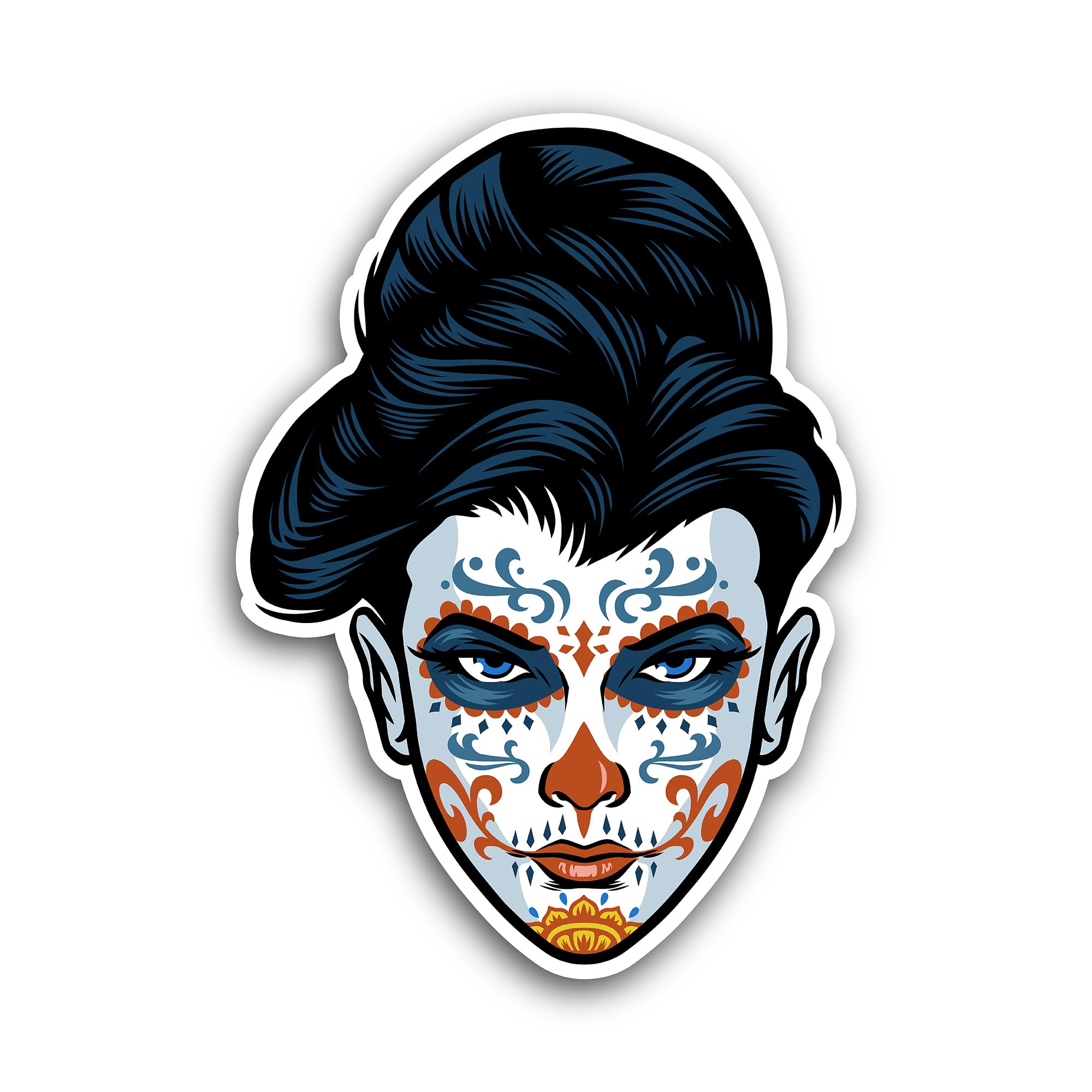 2 (Pieces) 2" and 3" Caricature of Green-Haired Clown Sticker, Waterproof Vinyl Decals for Many Purp
