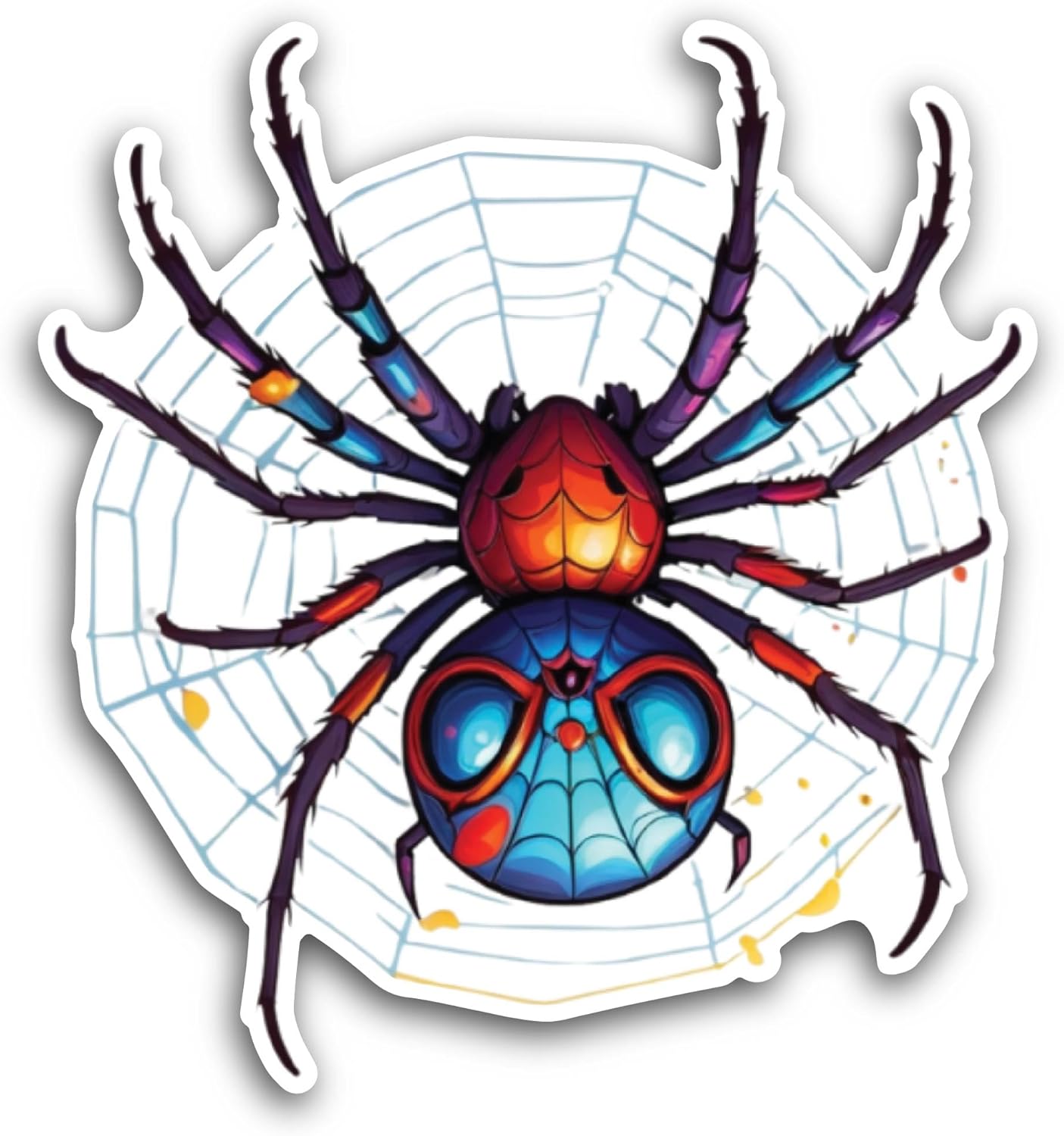 2 (Pieces) 3" and 5" Spider Web Sticker, Waterproof Vinyl Decals for Many Purpose Like Cars, Trucks, Laptops, Phones, Windows and More