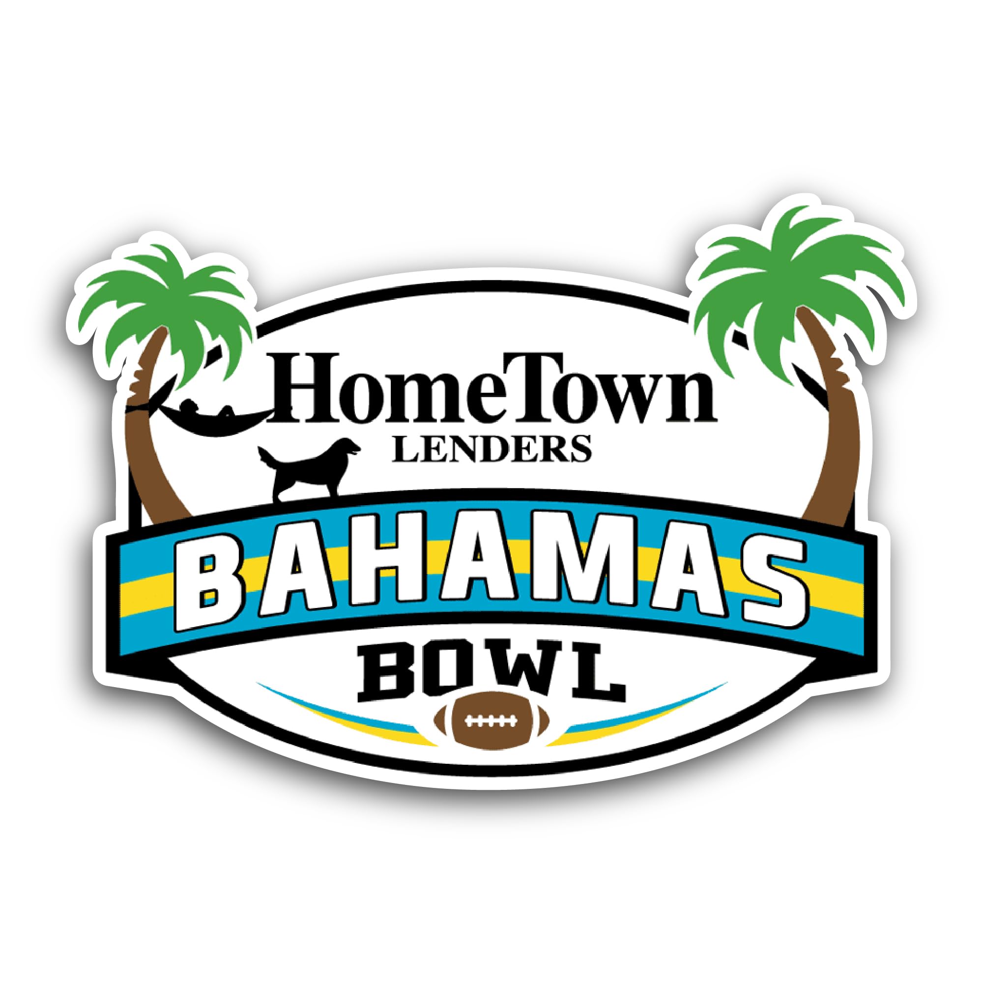 2 (Pieces) 3" and 5" Bahamas B0wl Sticker, Waterproof Vinyl Decals for Many Purpose Like Cars, Truck