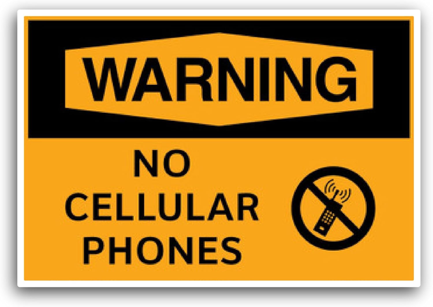 2 (Pieces) 3" and 5" No Cellular Phones Sticker, Waterproof Vinyl Decals for Many Purpose Like Cars, Trucks, Laptops, Phones, Windows and More