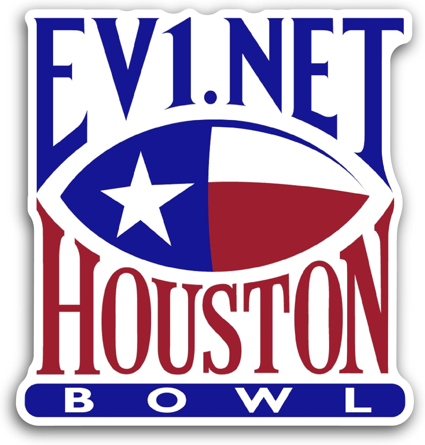 2 (Pieces) 3" and 5" Houston B0wl Logo Sticker, Waterproof Vinyl Decals for Many Purpose Like Cars, Trucks, Laptops, Phones, Windows and More