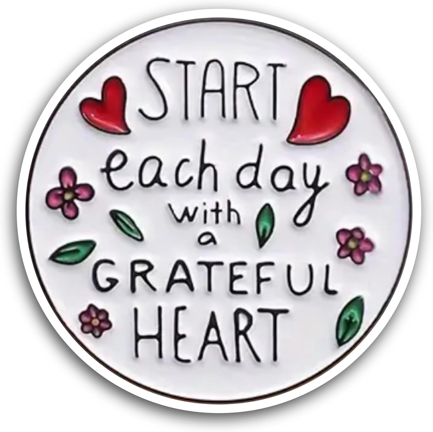 2 (Pieces) 3" and 5" Start Each Day with a Grateful Heart Sticker, Waterproof Vinyl Decals for Many Purpose Like Cars, Trucks, Laptops, Phones, Windows and More
