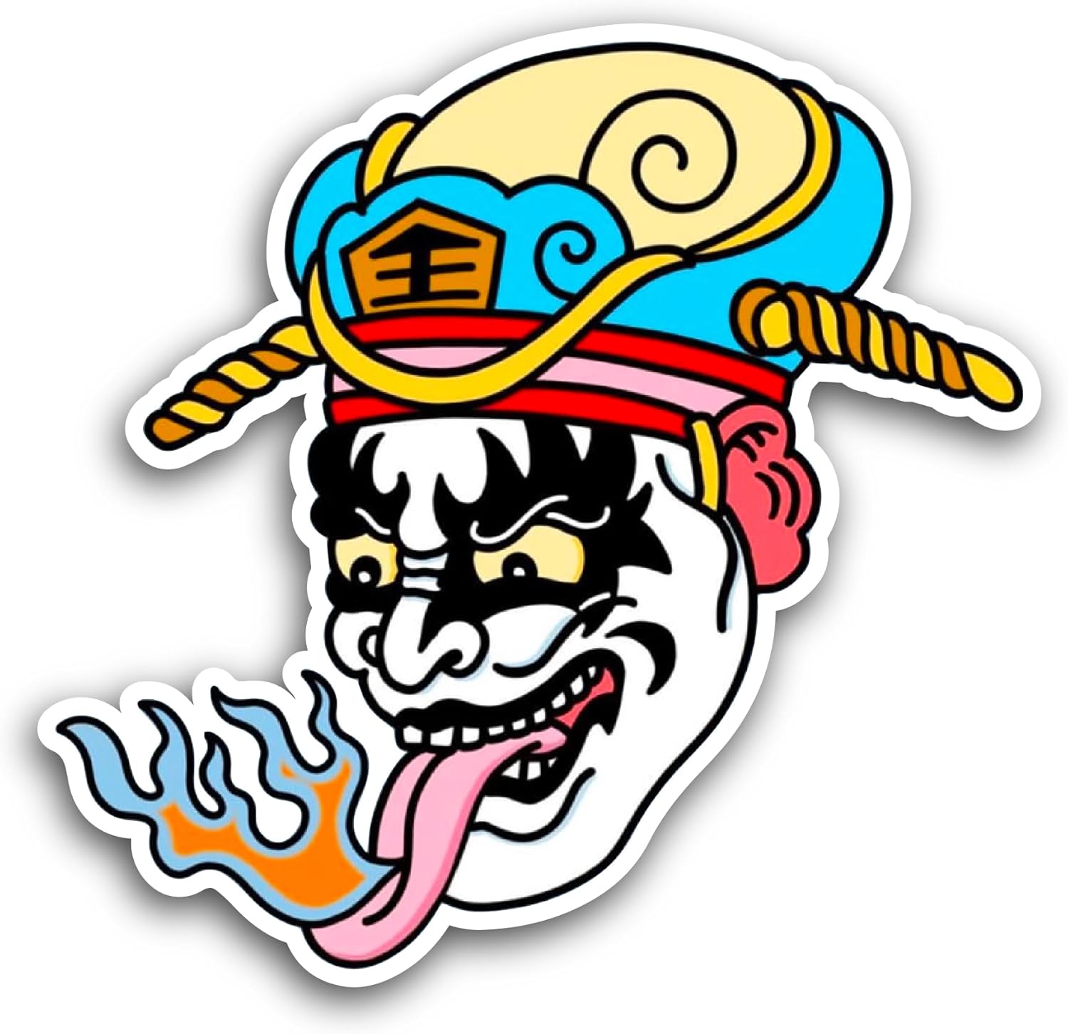 2 (Pieces) 3" and 5" Colorful Cartoon Devil Sticker, Waterproof Vinyl Decals for Many Purpose Like Cars, Trucks, Laptops, Phones, Windows and More