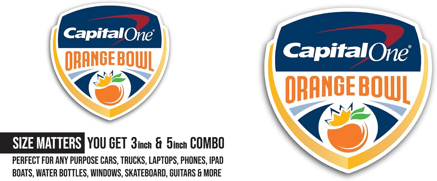 2 (Pieces) 3" and 5" Orange B0wl Sticker, Waterproof Vinyl Decals for Many Purpose Like Cars, Trucks, Laptops, Phones, Windows and More
