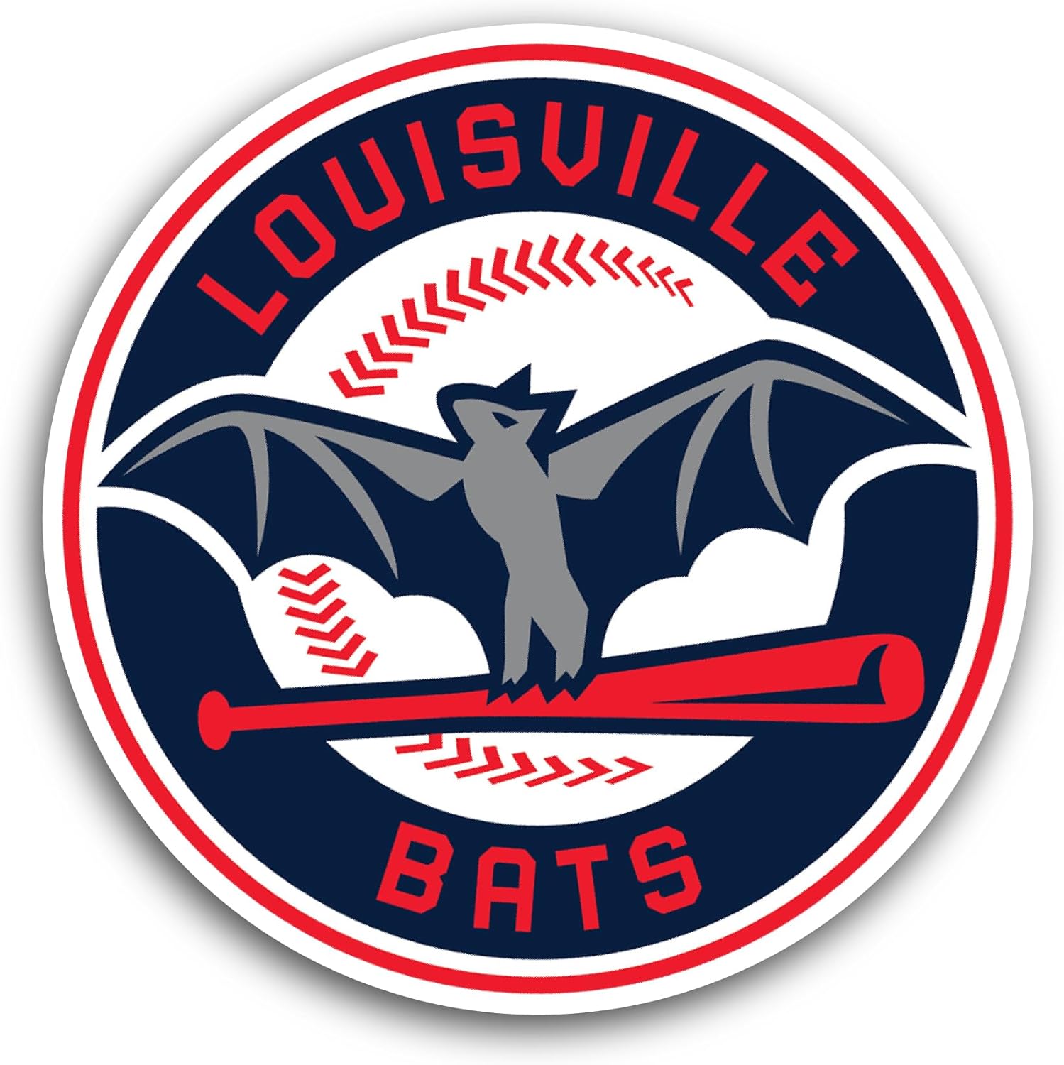 2 (Pieces) 3" and 5" L0uisville Bats Sticker, Waterproof Vinyl Decals for Many Purpose Like Cars, Trucks, Laptops, Phones, Windows and More