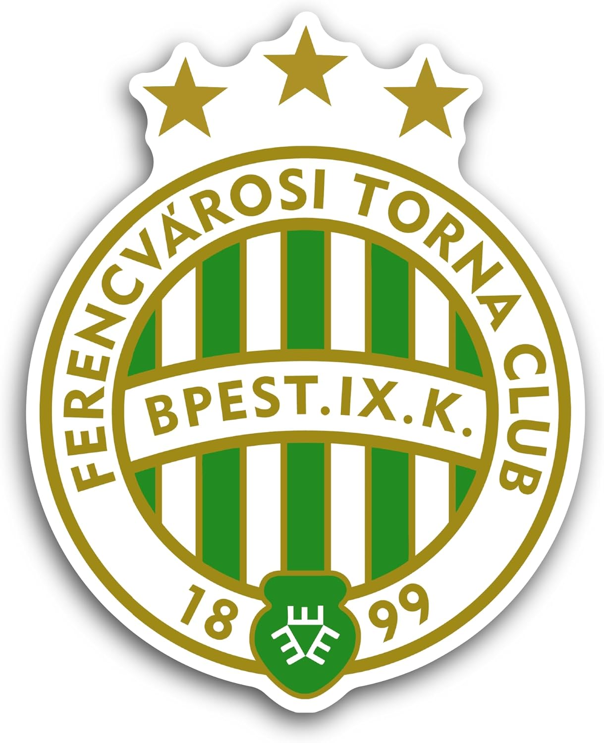 2 (Pieces) 3" and 5" Ferencvár0si TC Sticker, Waterproof Vinyl Decals for Many Purpose Like Cars, Trucks, Laptops, Phones, Windows and More