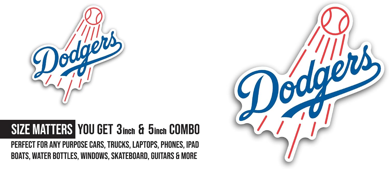 2 (Pieces) 3" and 5" D0dgers Sticker, Waterproof Vinyl Decals for Many Purpose Like Cars, Trucks, Laptops, Phones, Windows and More