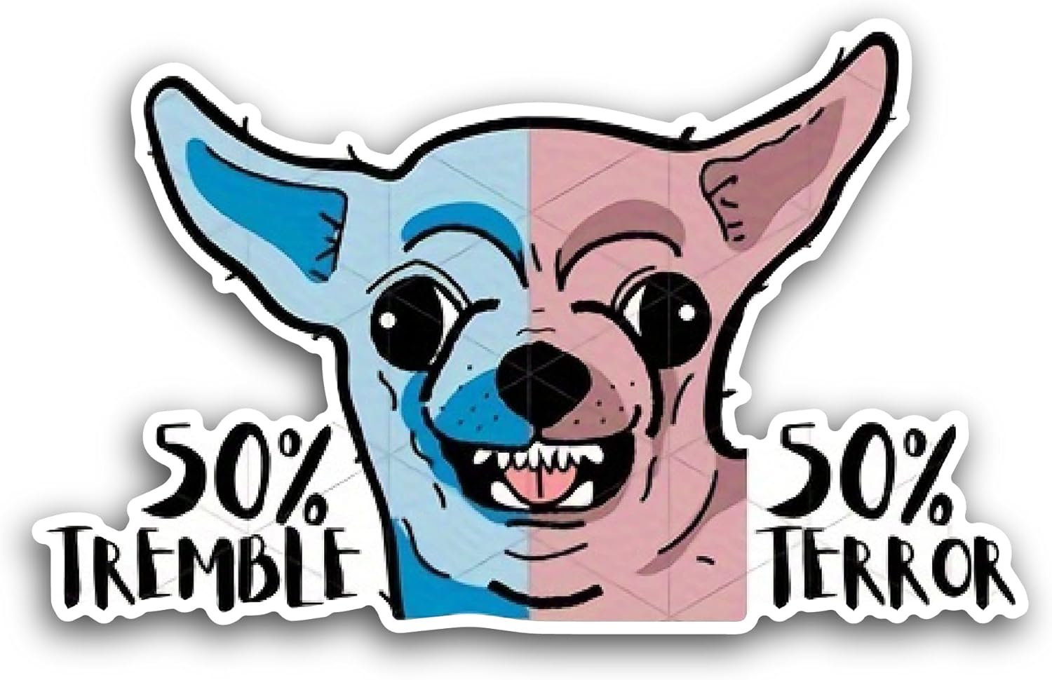 2 (Pieces) 3" and 5" Funny Chihuahua Sticker, Waterproof Vinyl Decals for Many Purpose Like Cars, Trucks, Laptops, Phones, Windows and More