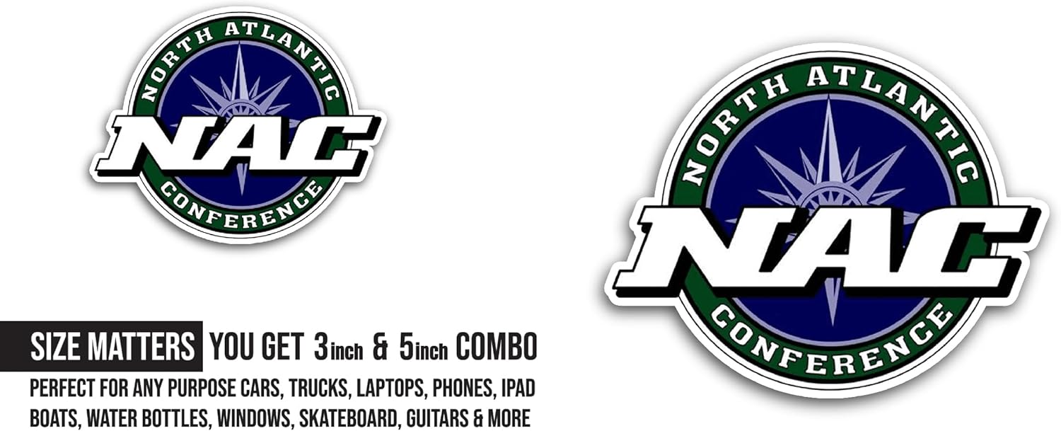 2 (Pieces) 3" and 5" N0rth Atlantic Conference Sticker, Waterproof Vinyl Decals for Many Purpose Like Cars, Trucks, Laptops, Phones, Windows and More