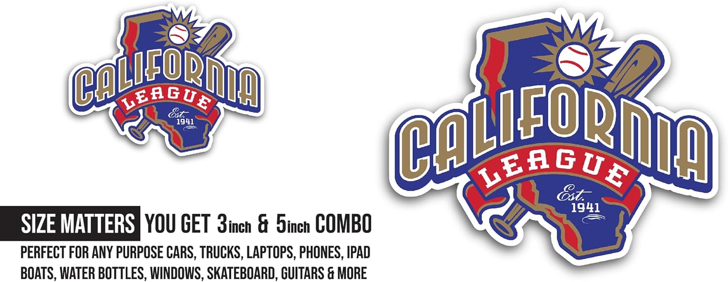 2 (Pieces) 3" and 5" Calif0rnia League Sticker, Waterproof Vinyl Decals for Many Purpose Like Cars, Trucks, Laptops, Phones, Windows and More