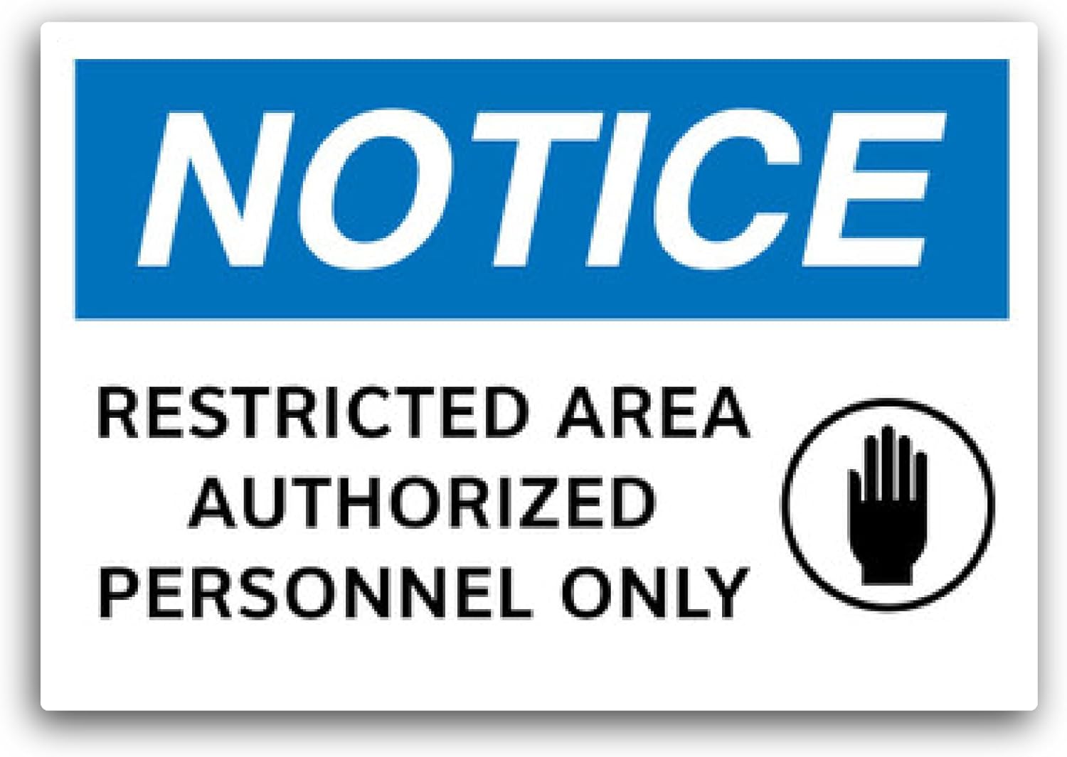 2 (Pieces) 3" and 5" Notice, Restricted Area Authorized Personnel Sign Sticker, Waterproof Vinyl Decals for Many Purpose Like Cars, Trucks, Laptops, Phones, Windows and More