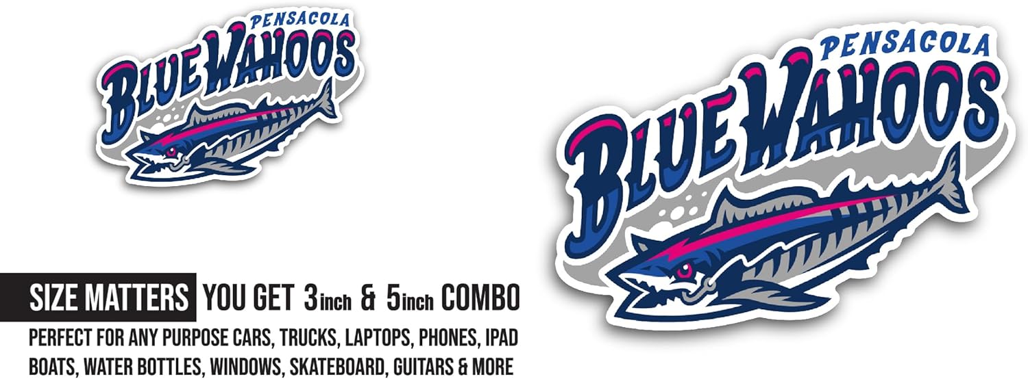 2 (Pieces) 3" and 5" Pensac0la Baseball Logo Decal Sticker, Waterproof Vinyl Decals for Many Purpose Like Cars, Trucks, Laptops, Phones, Windows and More