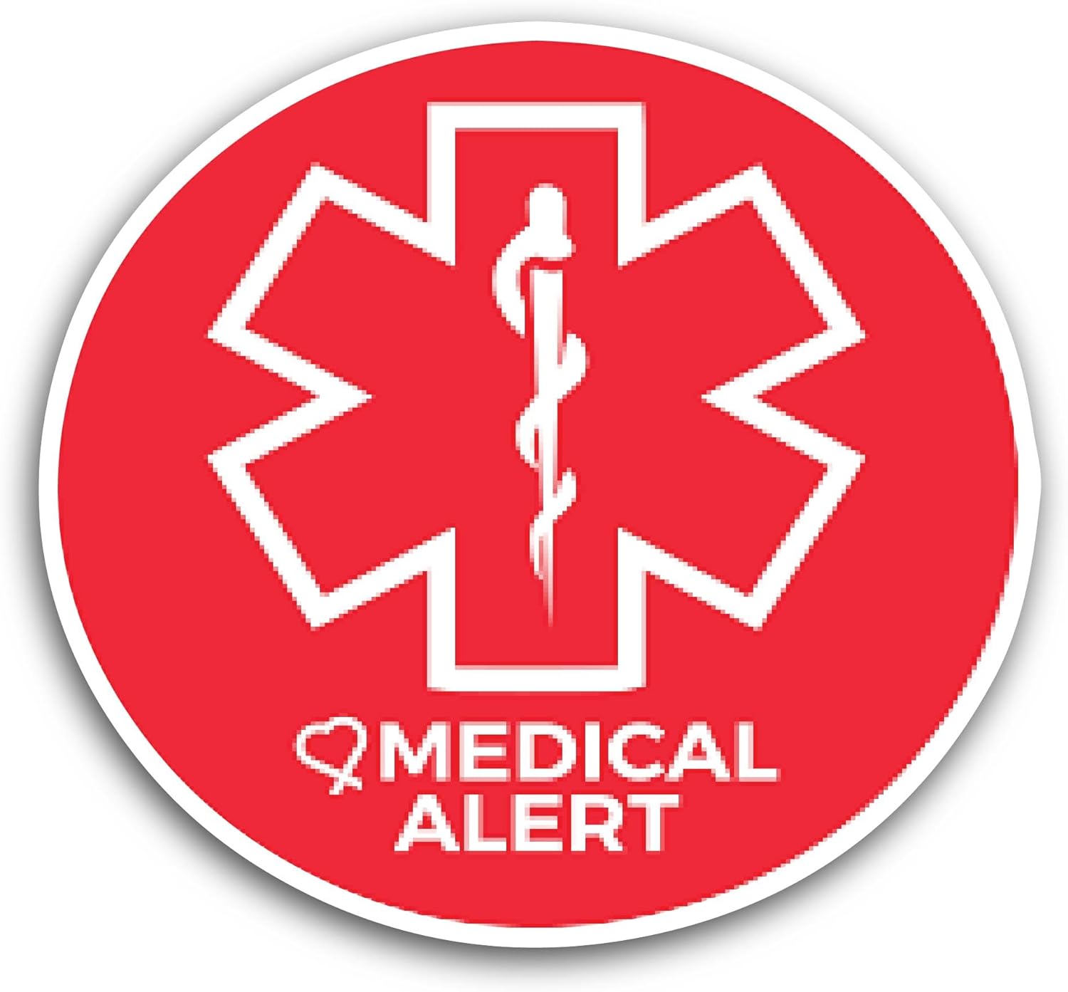 2 (Pieces) 3" and 5" Medical Alert Symbol Sticker, Waterproof Vinyl Decals for Many Purpose Like Cars, Trucks, Laptops, Phones, Windows and More