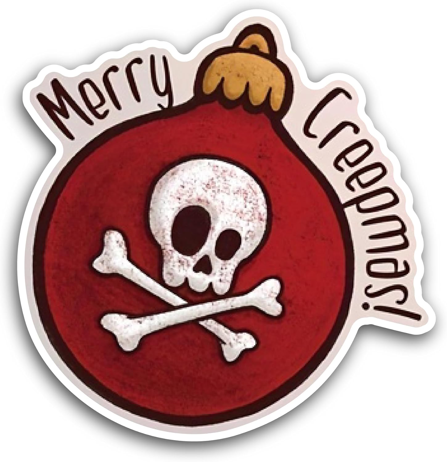 2 (Pieces) 3" and 5" Merry Creepmas Sticker, Waterproof Vinyl Decals for Many Purpose Like Cars, Trucks, Laptops, Phones, Windows and More