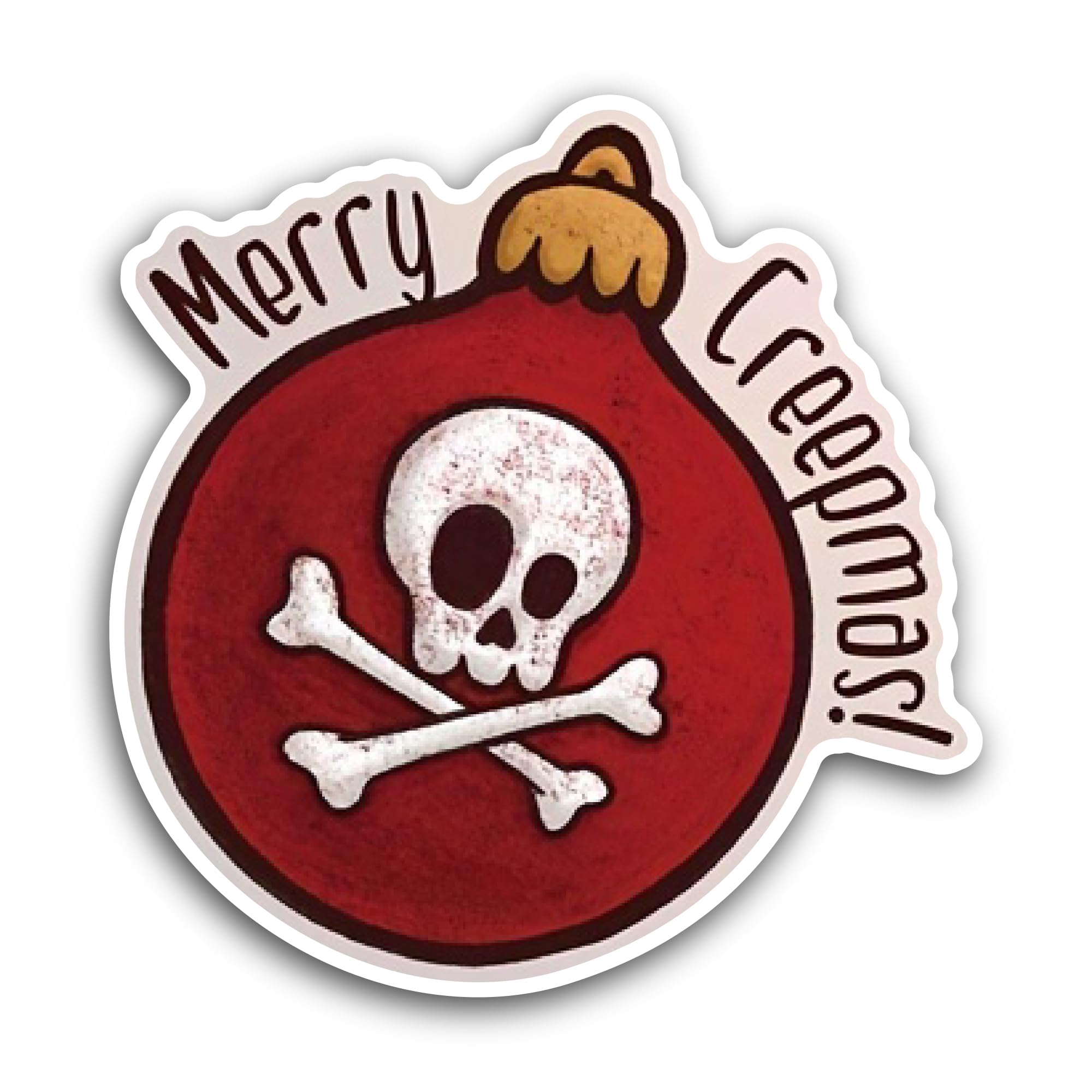 2 (Pieces) 3" and 5" Merry Creepmas Sticker, Waterproof Vinyl Decals for Many Purpose Like Cars, Tru