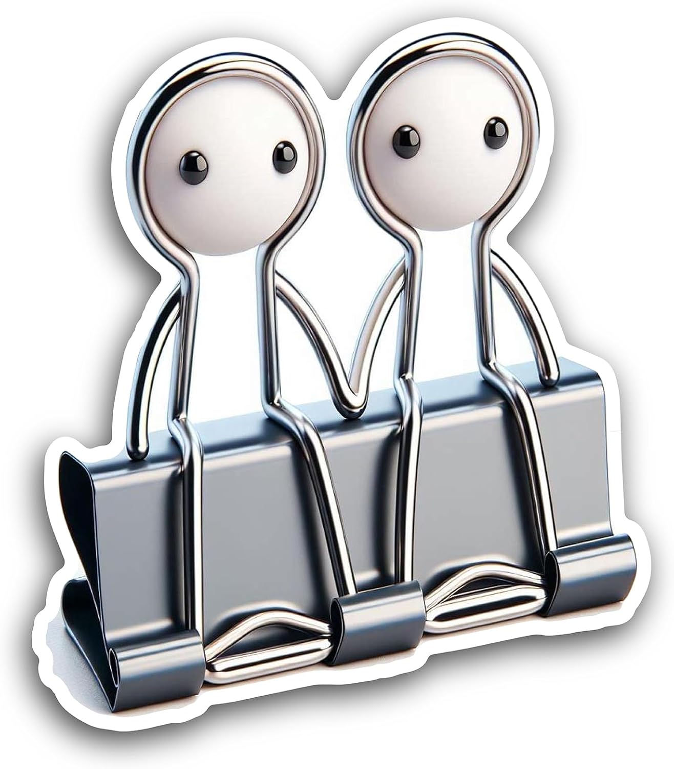 2 (Pieces) 3" and 5" Paper Clips Sticker, Waterproof Vinyl Decals for Many Purpose Like Cars, Trucks, Laptops, Phones, Windows and More