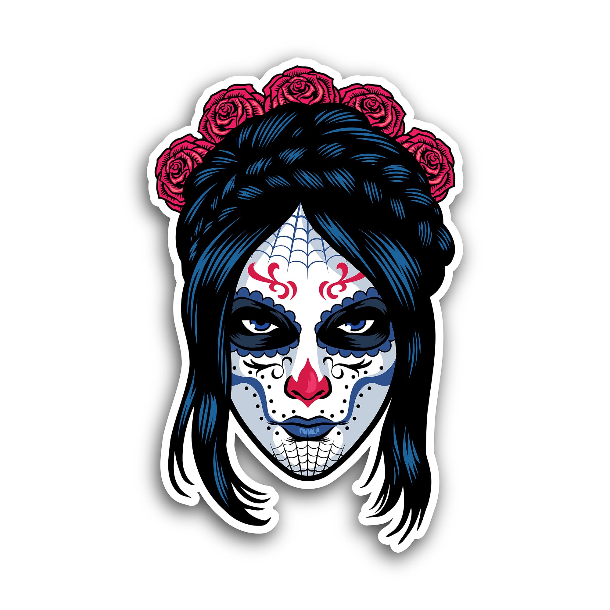 2 (Pieces) 2" and 3" Female Singer Portrait Headshot Sticker, Waterproof Vinyl Decals for Many Purpo