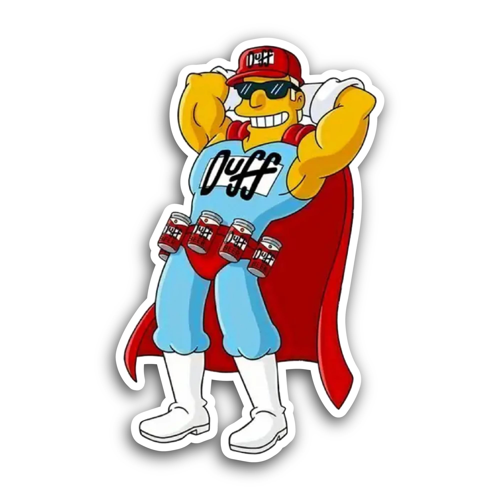 2 (Pieces) 3" and 5" Cartoon Duffm@n Sticker, Waterproof Vinyl Decals for Many Purpose Like Cars, Tr