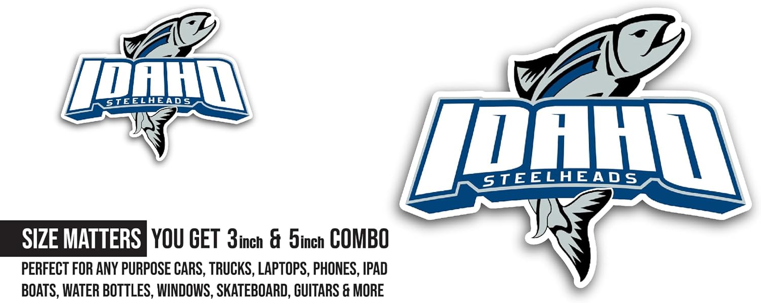 2 (Pieces) 3" and 5" Idah0 Steelheads Sticker, Waterproof Vinyl Decals for Many Purpose Like Cars, Trucks, Laptops, Phones, Windows and More