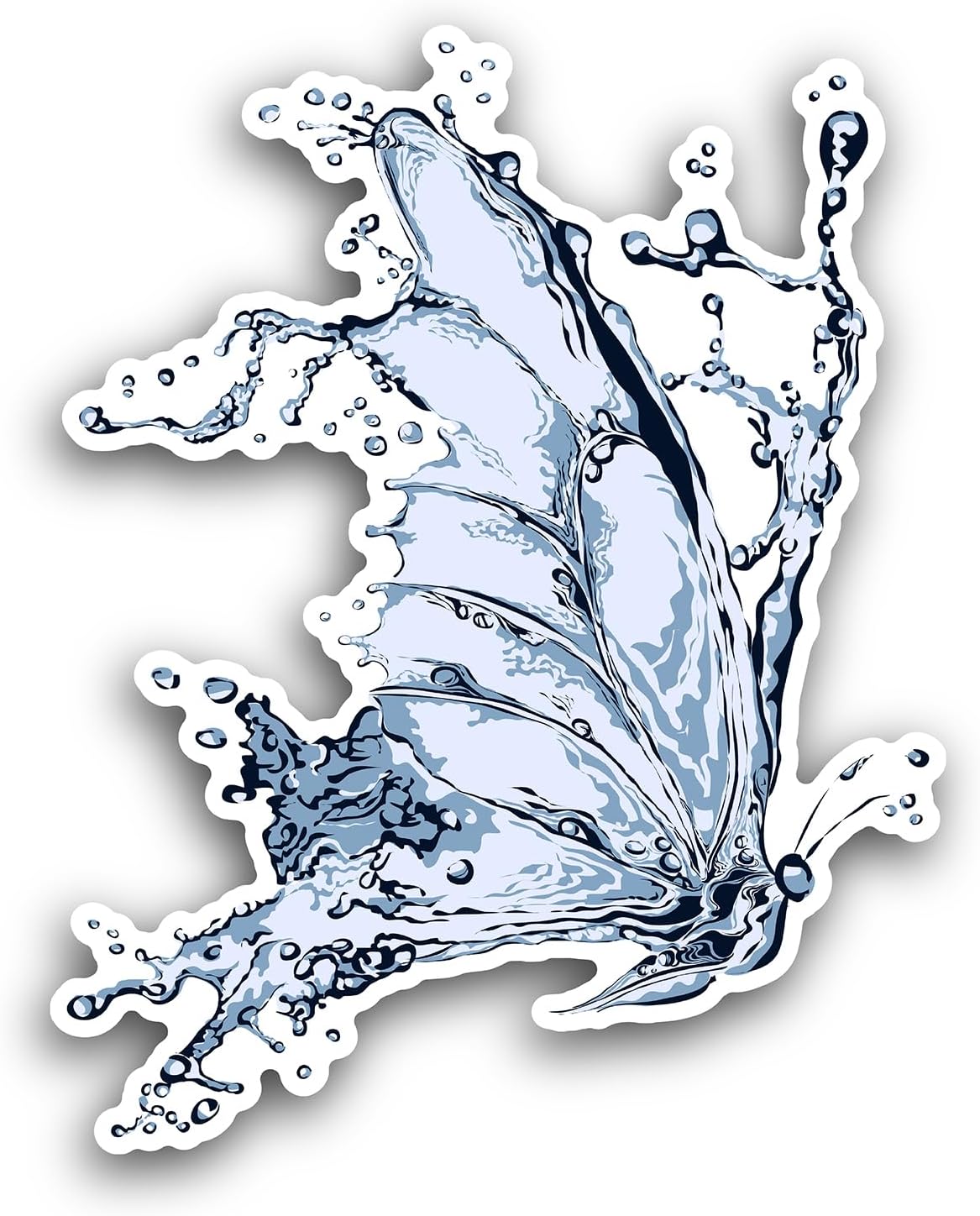 2 (Pieces) 3" and 5" Water Splash Butterfly Sticker, Waterproof Vinyl Decals for Many Purpose Like Cars, Trucks, Laptops, Phones, Windows and More