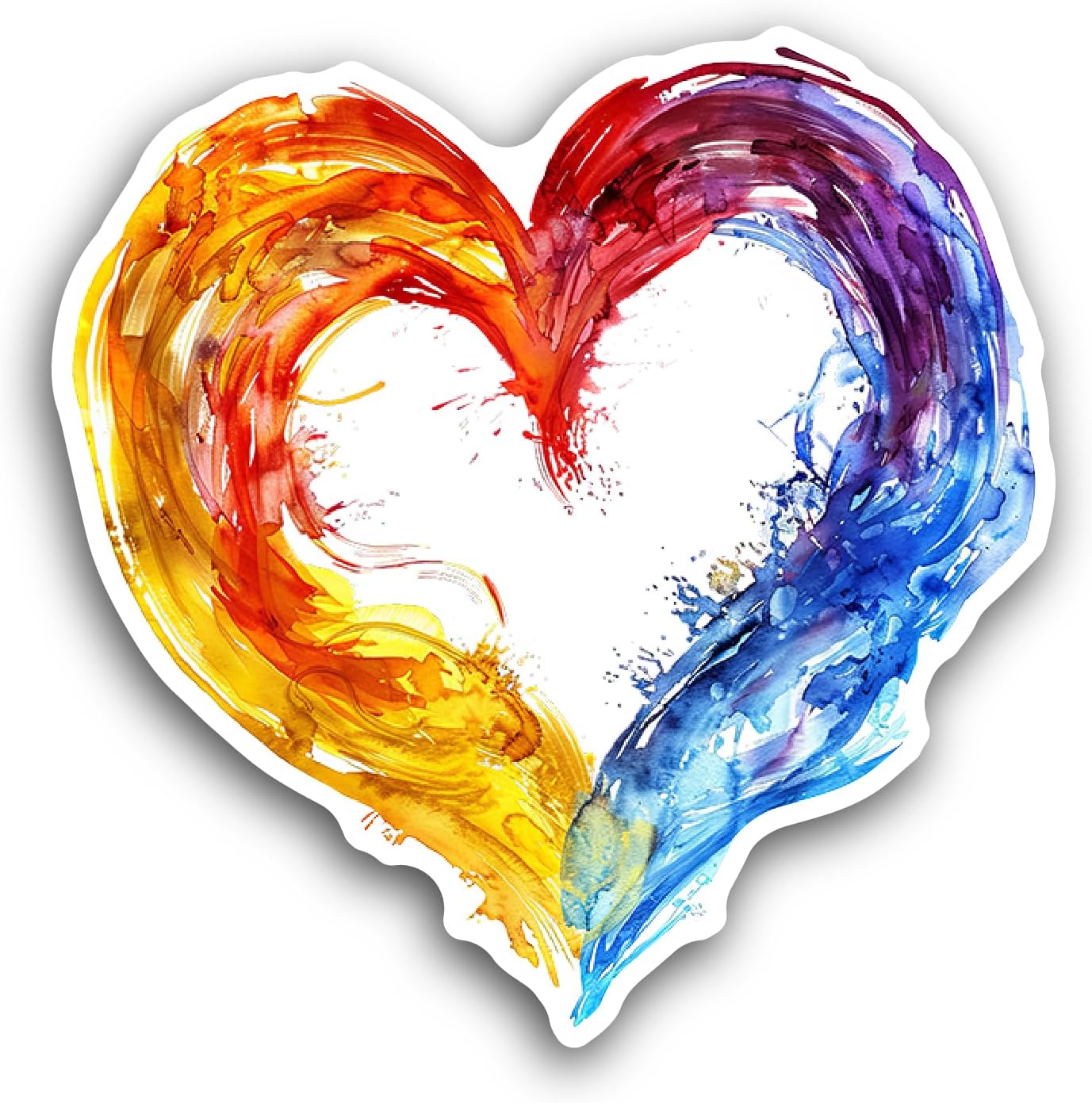 2 (Pieces) 3" and 5" Colorful Heart Frame Sticker, Waterproof Vinyl Decals for Many Purpose Like Cars, Trucks, Laptops, Phones, Windows and More