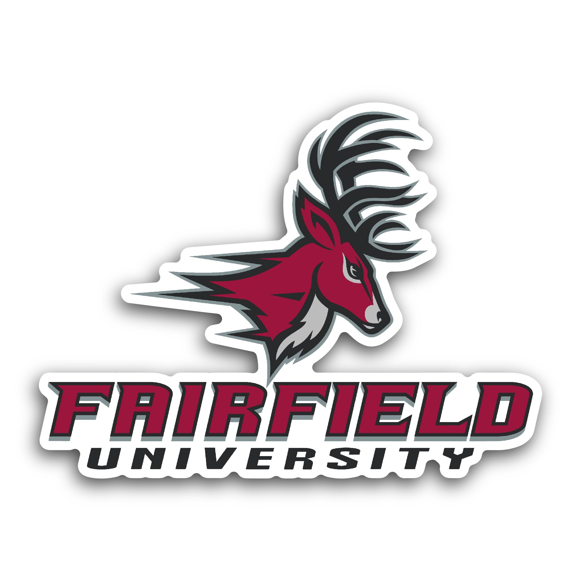 2 (Pieces) 3" and 5" Fairfield University Sticker, Waterproof Vinyl Decals for Many Purpose Like Car