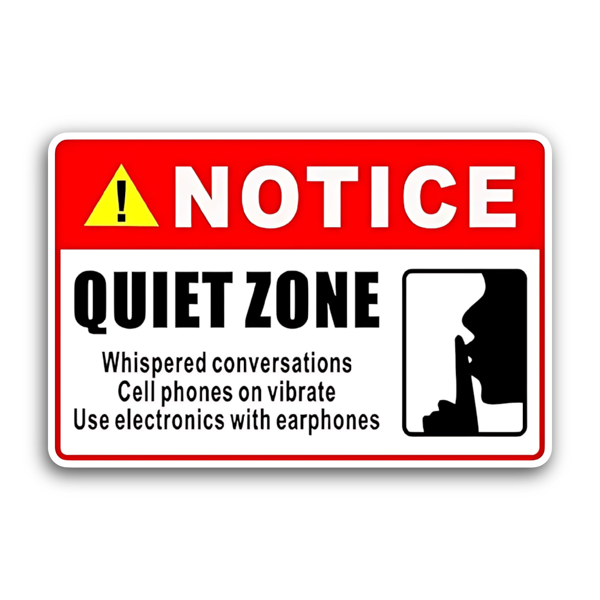 2 (Pieces) 3" and 5" Quiet Zone Sticker, Waterproof Vinyl Decals for Many Purpose Like Cars, Trucks,