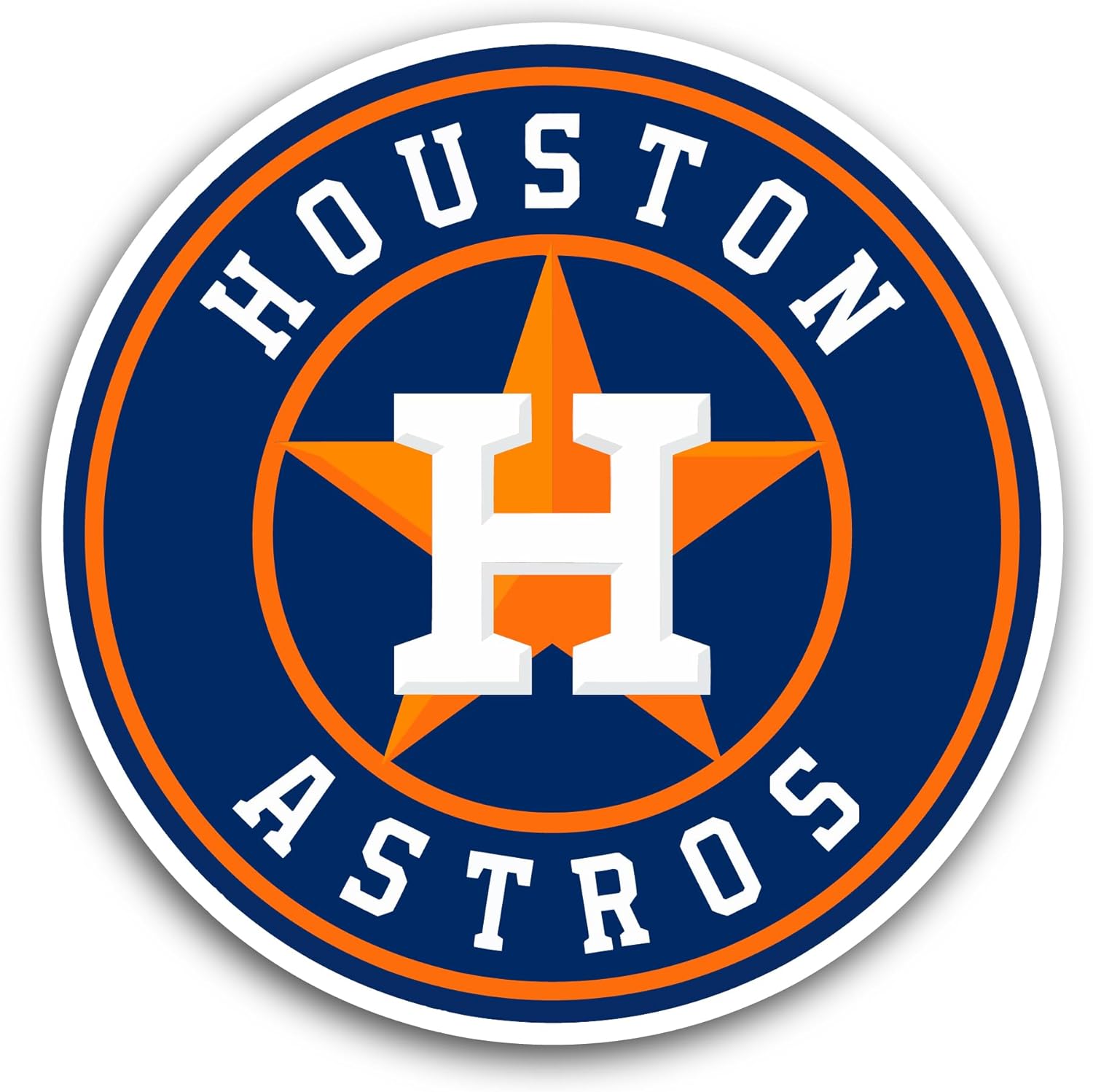 2 (Pieces) 3" and 5" H0uston Astros Sticker, Waterproof Vinyl Decals for Many Purpose Like Cars, Trucks, Laptops, Phones, Windows and More