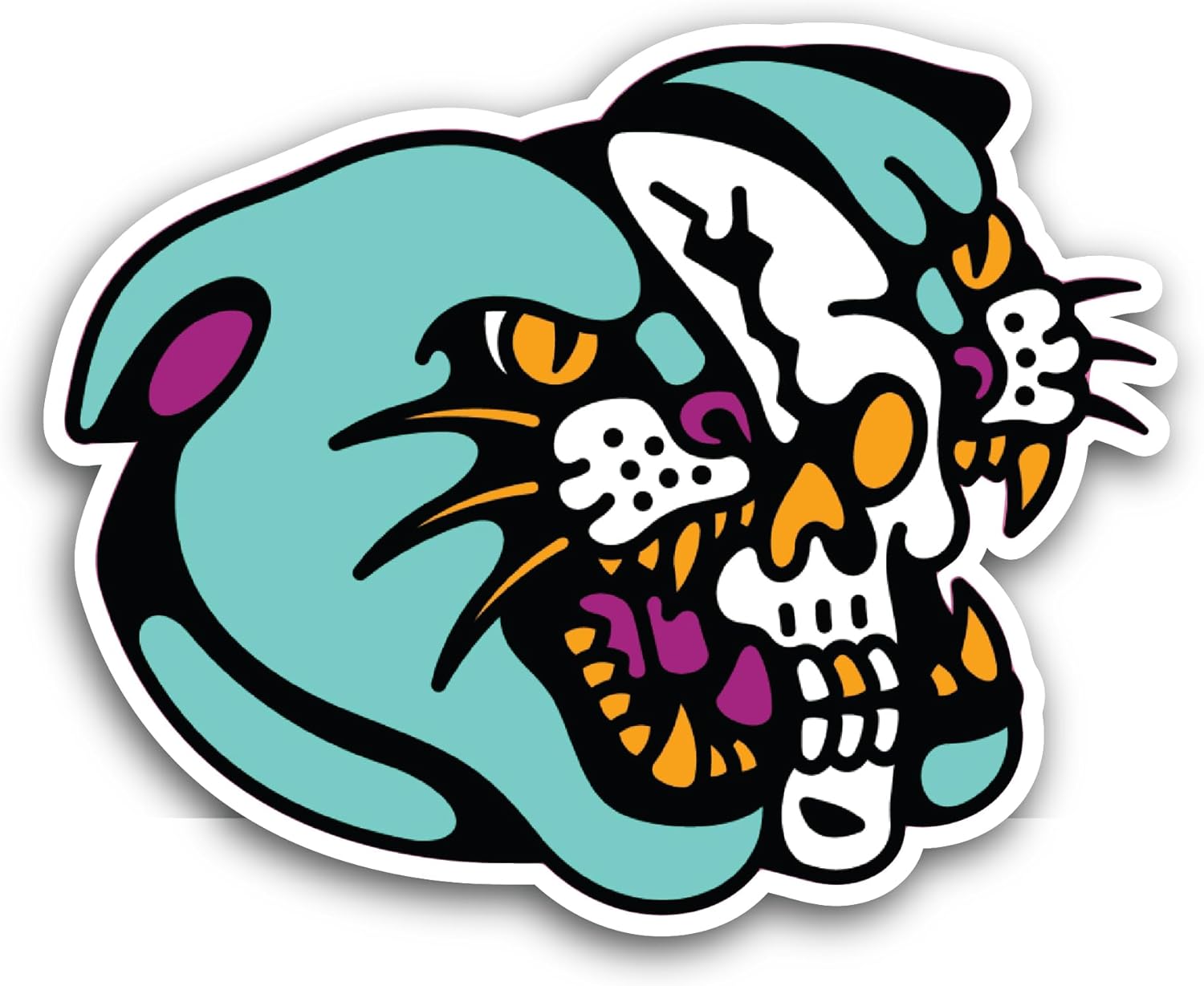 2 (Pieces) 3" and 5" Angry Leopard Face Sticker, Waterproof Vinyl Decals for Many Purpose Like Cars, Trucks, Laptops, Phones, Windows and More