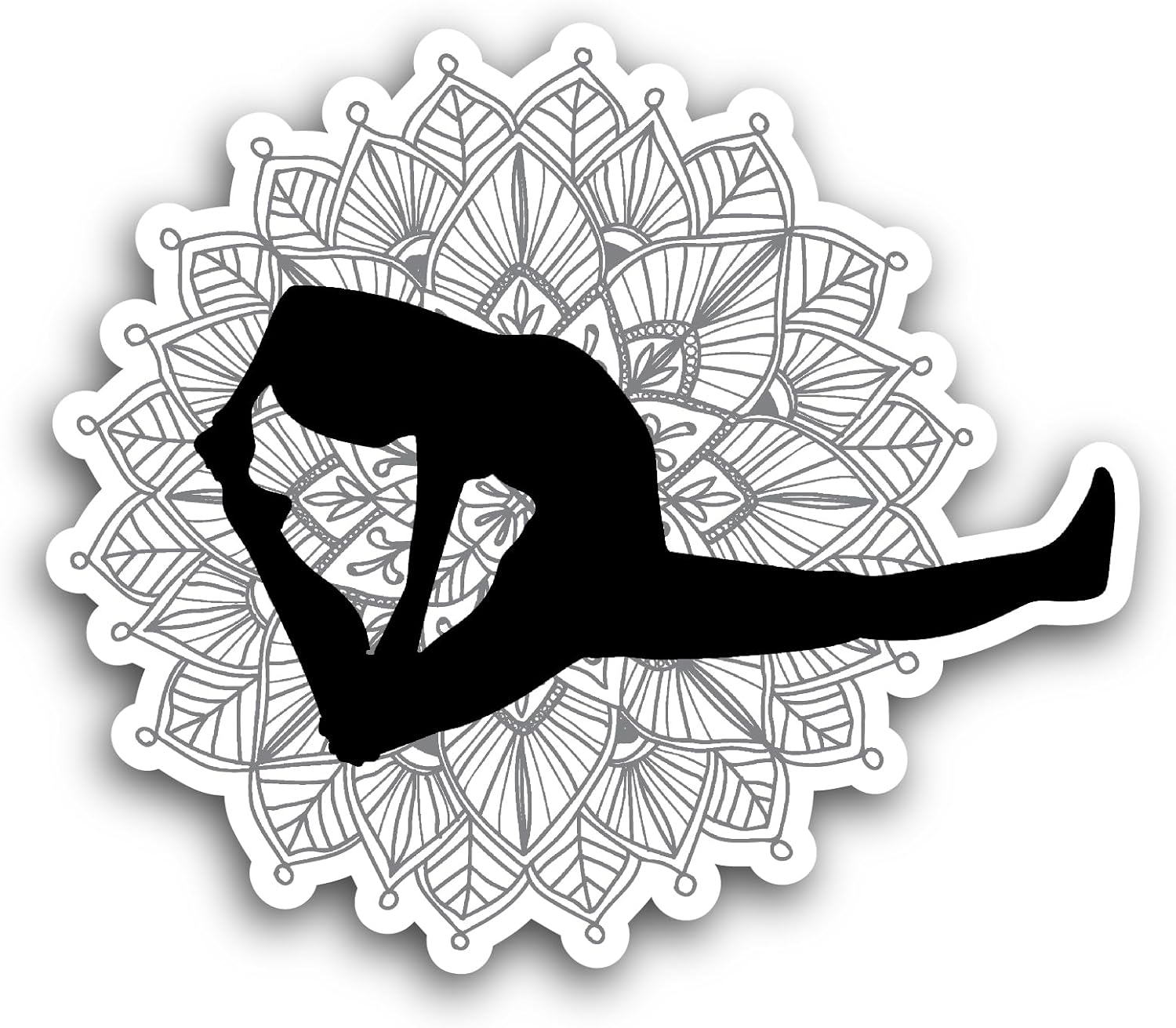 2 (Pieces) 3" and 5" Yoga Pose Sticker, Waterproof Vinyl Decals for Many Purpose Like Cars, Trucks, Laptops, Phones, Windows and More