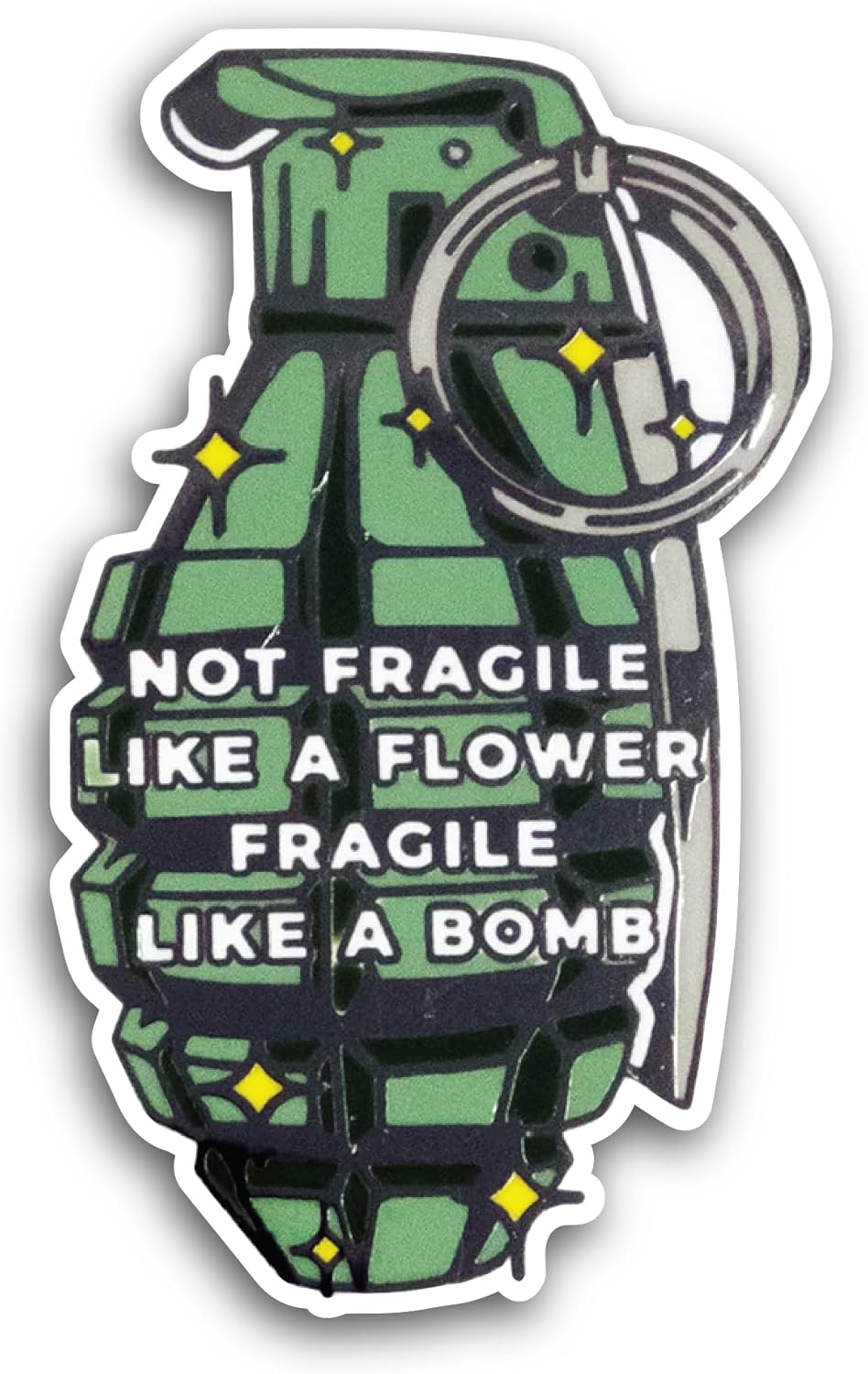 2 (Pieces) 3" and 5" Not Fragile Like A Flower Sticker, Waterproof Vinyl Decals for Many Purpose Like Cars, Trucks, Laptops, Phones, Windows and More