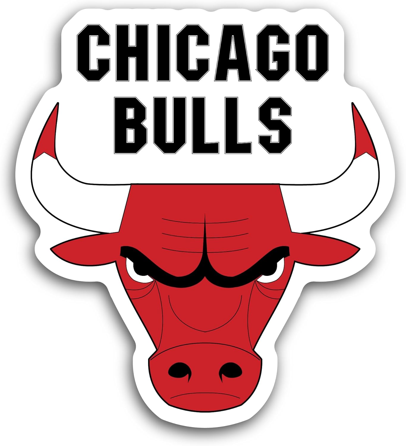 2 (Pieces) 3" and 5" Ch1cago Bulls Decal Sticker, Waterproof Vinyl Decals for Many Purpose Like Cars, Trucks, Laptops, Phones, Windows and More