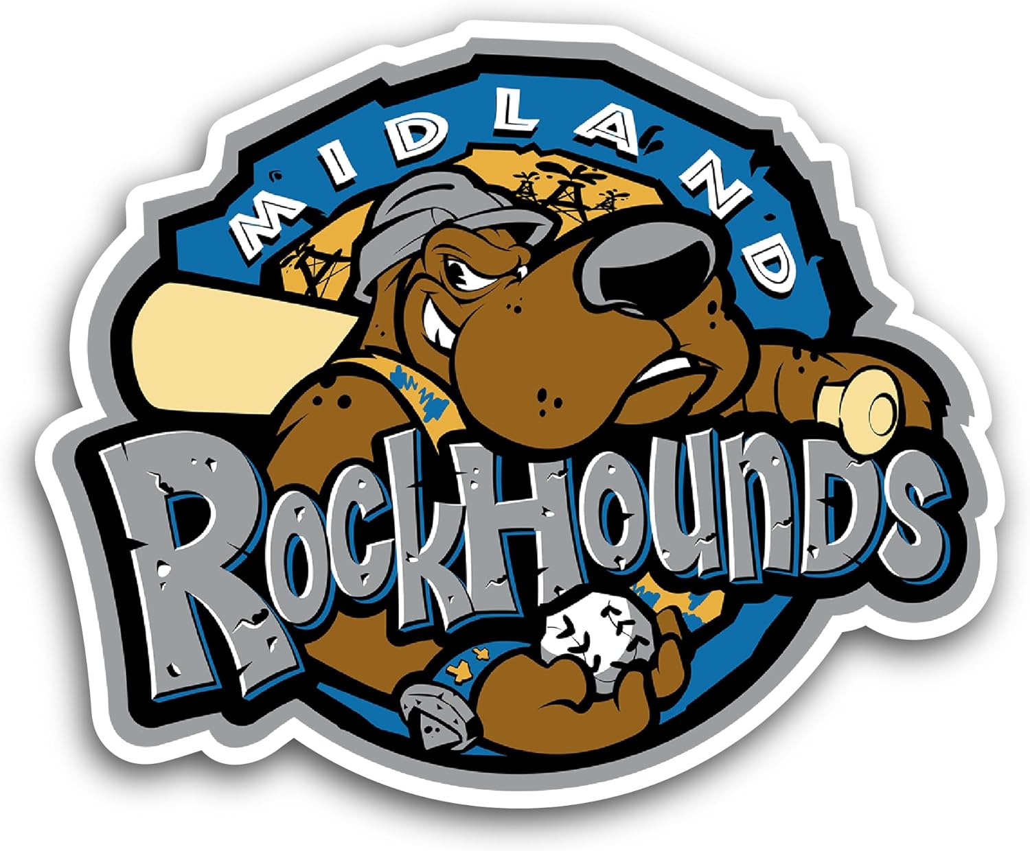 2 (Pieces) 3" and 5" Midland R0ckHounds Sticker, Waterproof Vinyl Decals for Many Purpose Like Cars, Trucks, Laptops, Phones, Windows and More