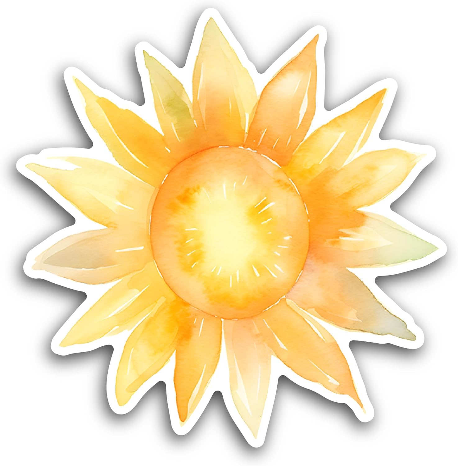 2 (Pieces) 3" and 5" Yellow Sun Sticker, Waterproof Vinyl Decals for Many Purpose Like Cars, Trucks, Laptops, Phones, Windows and More