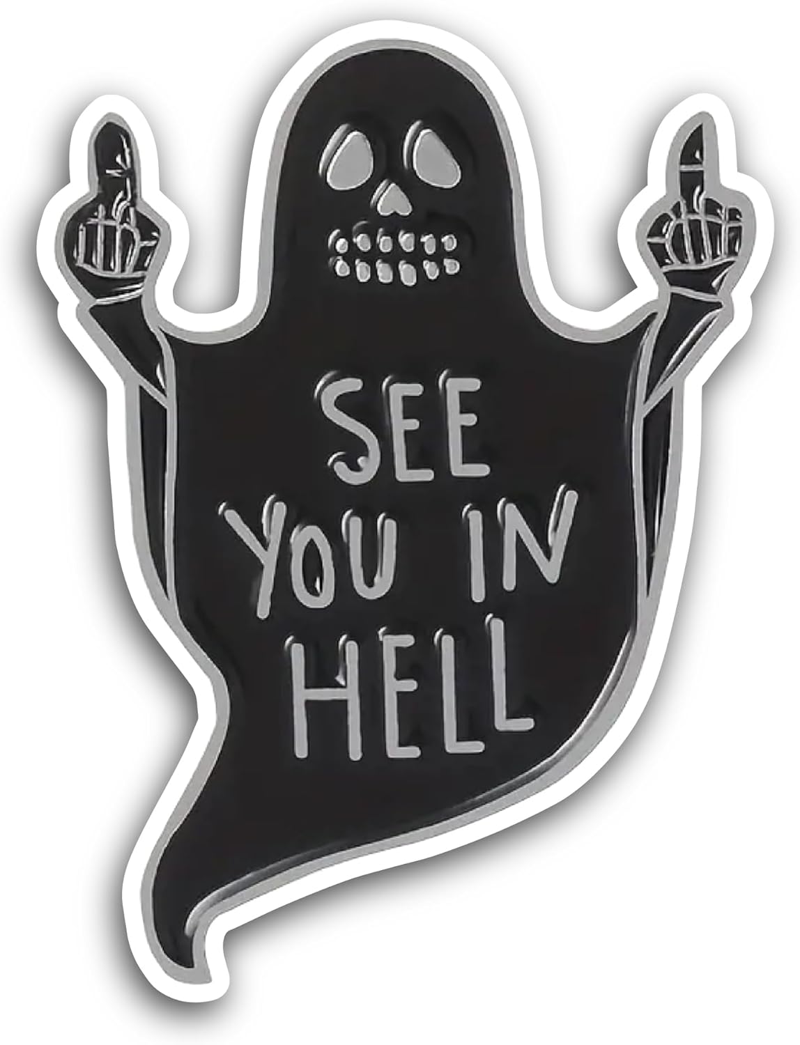 2 (Pieces) 3" and 5" See You in Hell Sticker, Waterproof Vinyl Decals for Many Purpose Like Cars, Trucks, Laptops, Phones, Windows and More