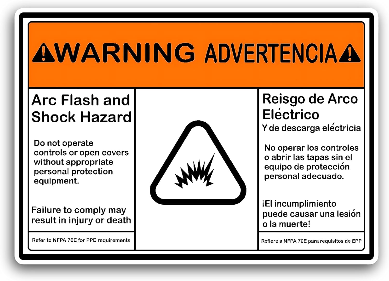 2 (Pieces) 3" and 5" Electrical Arc Flash Hazard Sticker, Waterproof Vinyl Decals for Many Purpose Like Cars, Trucks, Laptops, Phones, Windows and More