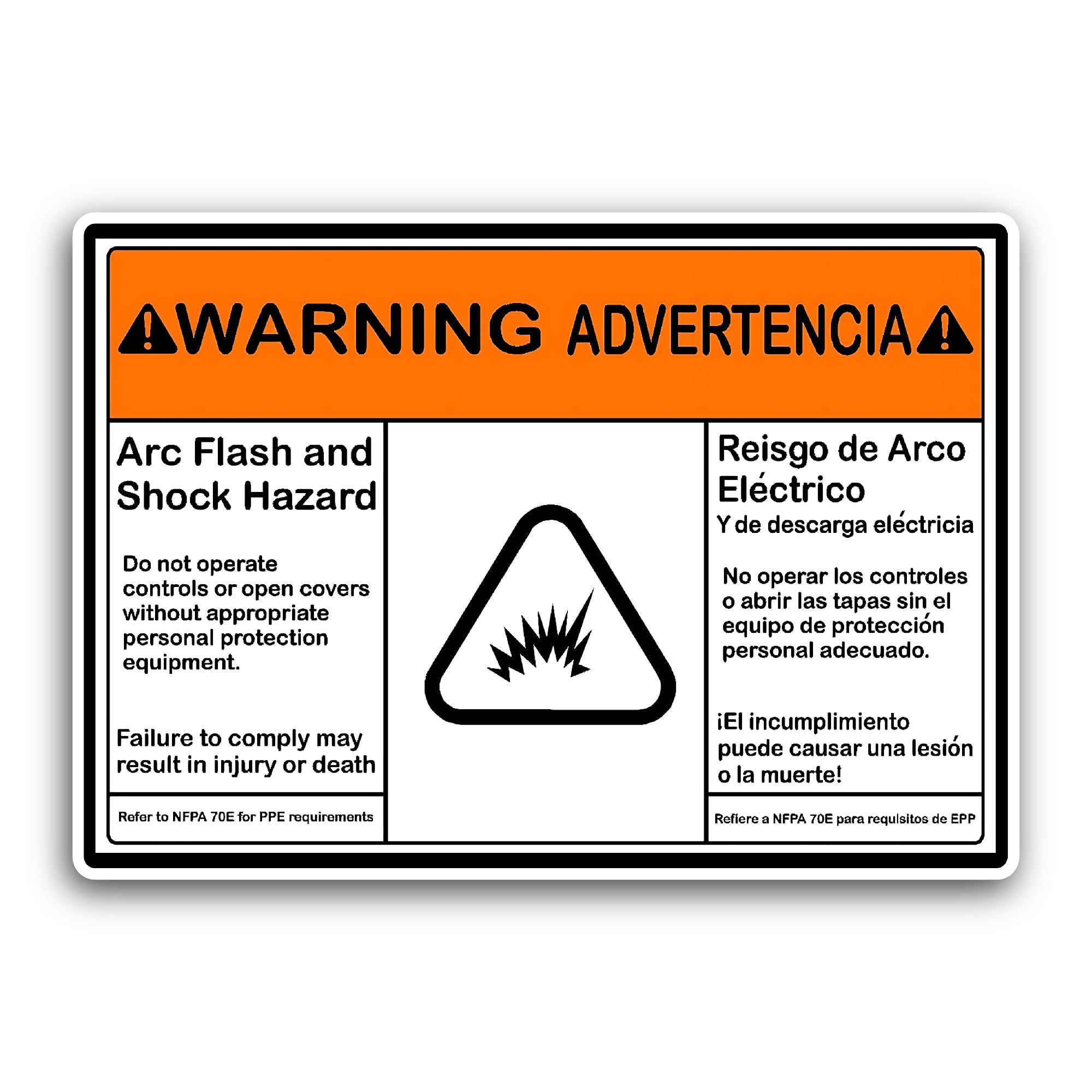 2 (Pieces) 3" and 5" Electrical Arc Flash Hazard Sticker, Waterproof Vinyl Decals for Many Purpose L