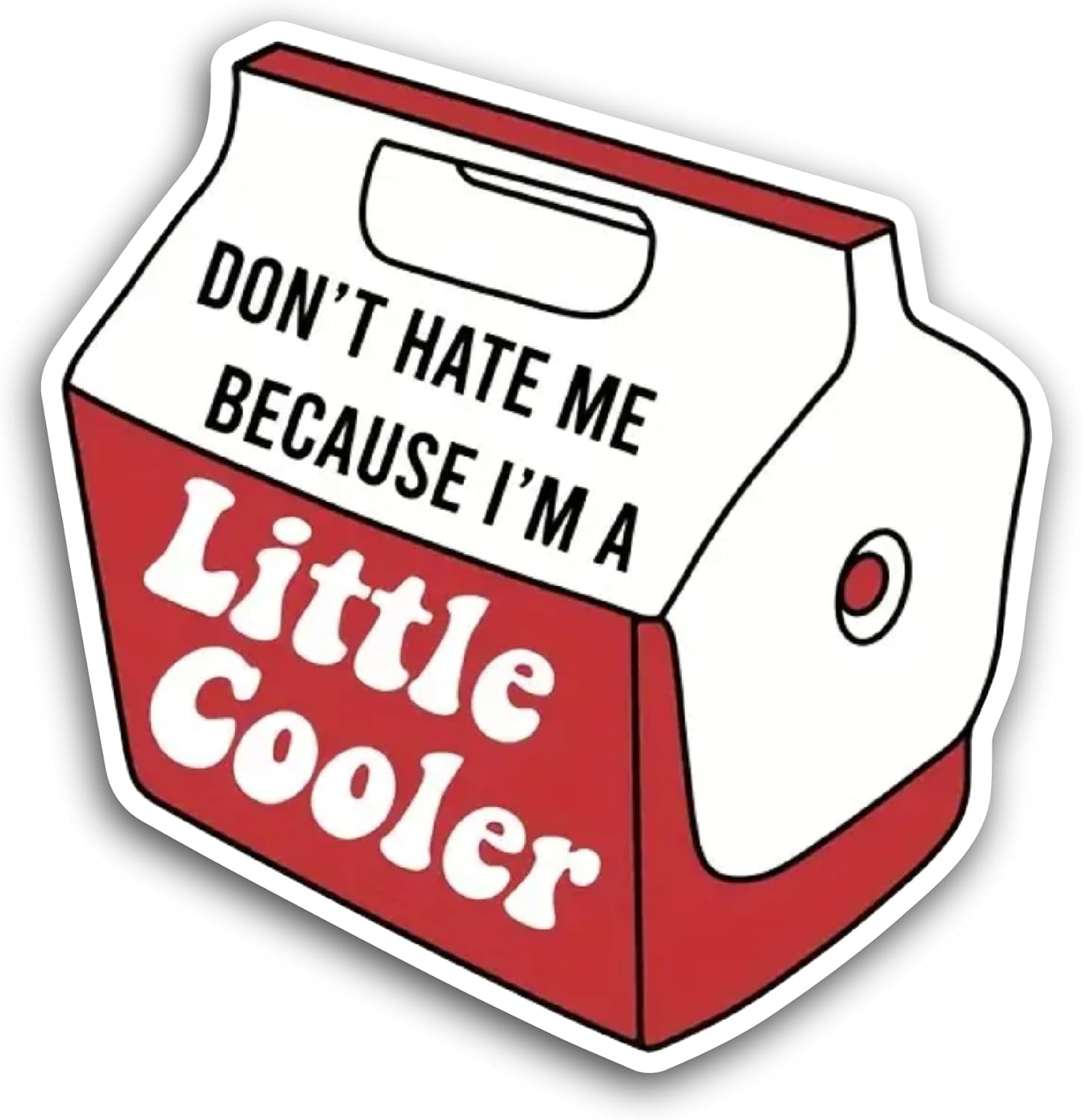 2 (Pieces) 3" and 5" Little Cooler Sticker, Waterproof Vinyl Decals for Many Purpose Like Cars, Trucks, Laptops, Phones, Windows and More