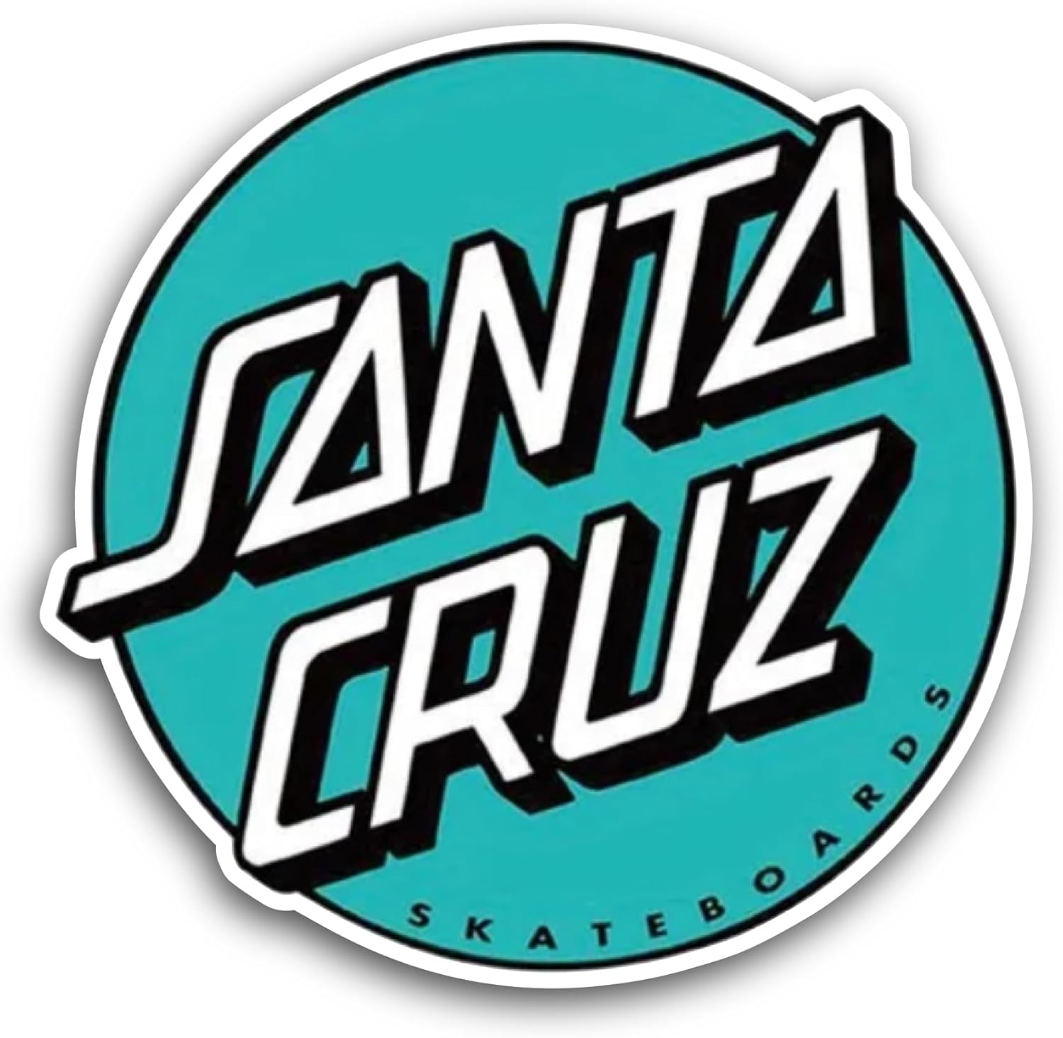 2 (Pieces) 3" and 5" Santa Cruz Text Sticker, Waterproof Vinyl Decals for Many Purpose Like Cars, Trucks, Laptops, Phones, Windows and More