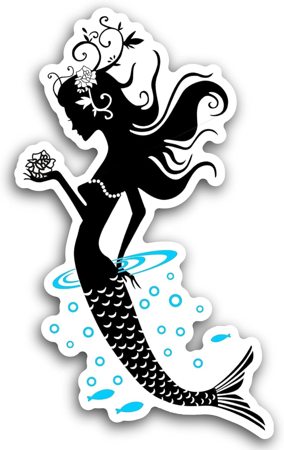 2 (Pieces) 3" and 5" Mermaid Sticker, Waterproof Vinyl Decals for Many Purpose Like Cars, Trucks, Laptops, Phones, Windows and More