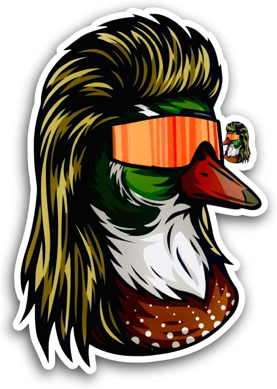 2 (Pieces) 3" and 5" Duck with Sunglasses Sticker, Waterproof Vinyl Decals for Many Purpose Like Cars, Trucks, Laptops, Phones, Windows and More