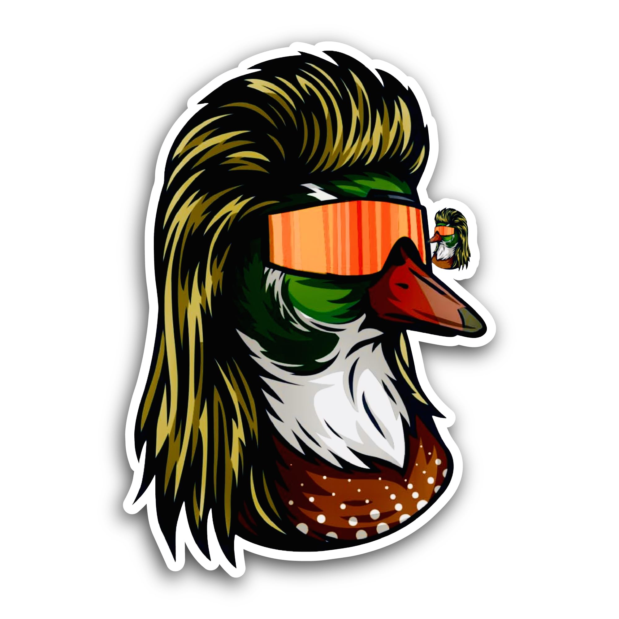 2 (Pieces) 3" and 5" Duck with Sunglasses Sticker, Waterproof Vinyl Decals for Many Purpose Like Car