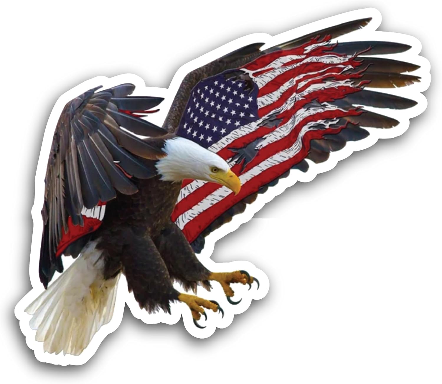 2 (Pieces) 3" and 5" USA Flag Eagle Sticker, Waterproof Vinyl Decals for Many Purpose Like Cars, Trucks, Laptops, Phones, Windows and More