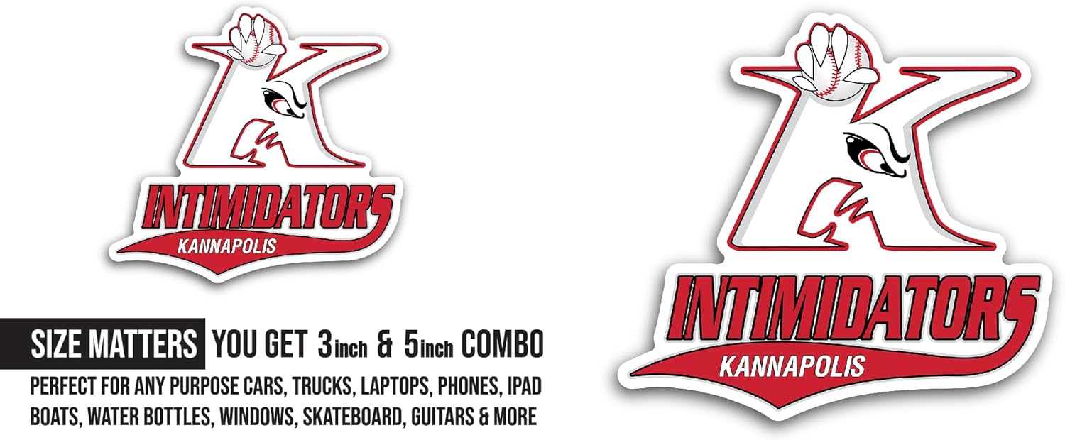 2 (Pieces) 3" and 5" Kannap0lis Intimidators Sticker, Waterproof Vinyl Decals for Many Purpose Like Cars, Trucks, Laptops, Phones, Windows and More