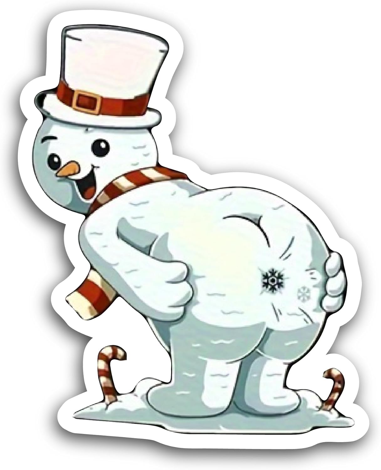 2 (Pieces) 3" and 5" Cartoon Snowman Sticker, Waterproof Vinyl Decals for Many Purpose Like Cars, Trucks, Laptops, Phones, Windows and More