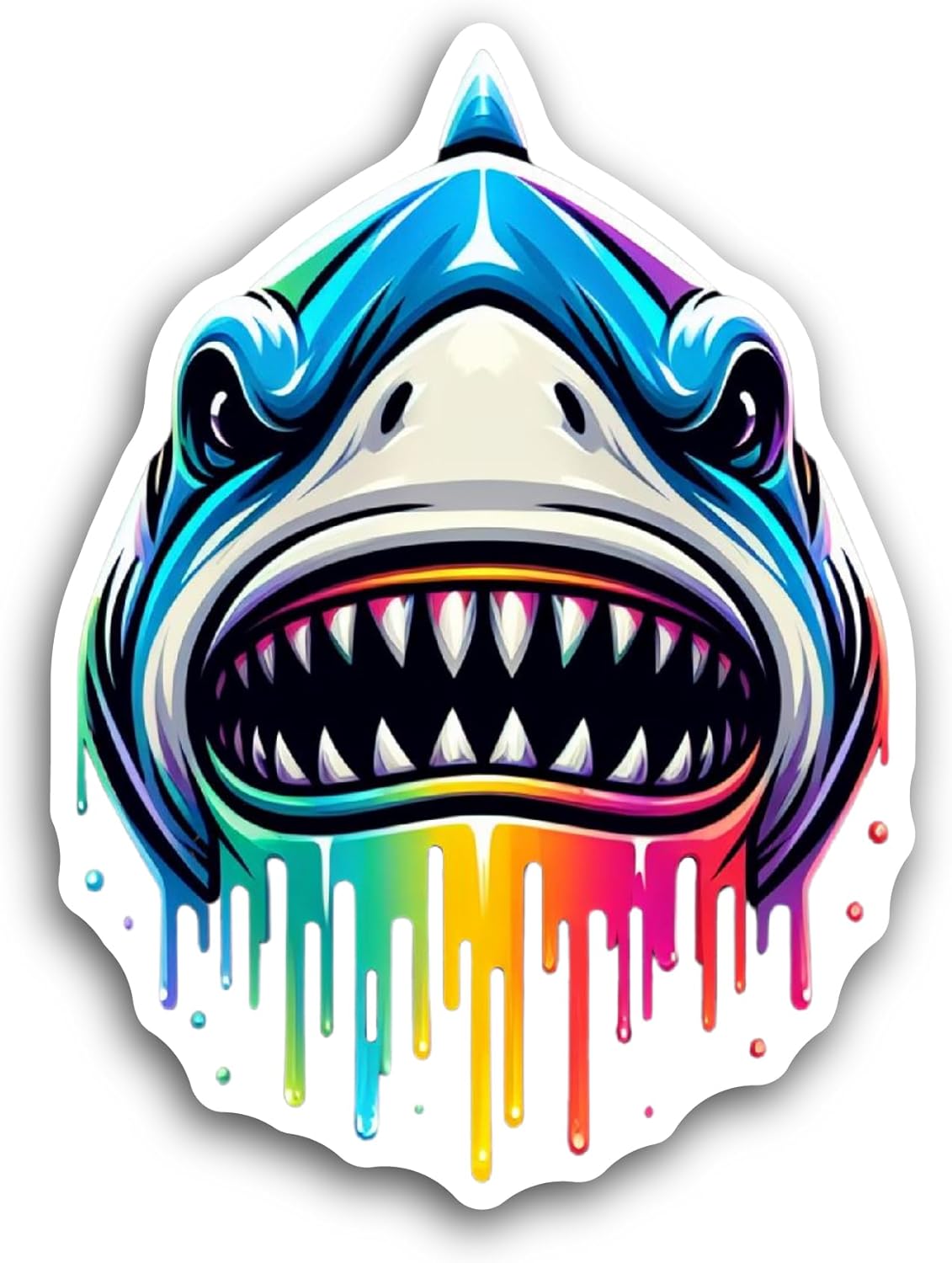 2 (Pieces) 3" and 5" Shark with Open Mouth Sticker, Waterproof Vinyl Decals for Many Purpose Like Cars, Trucks, Laptops, Phones, Windows and More